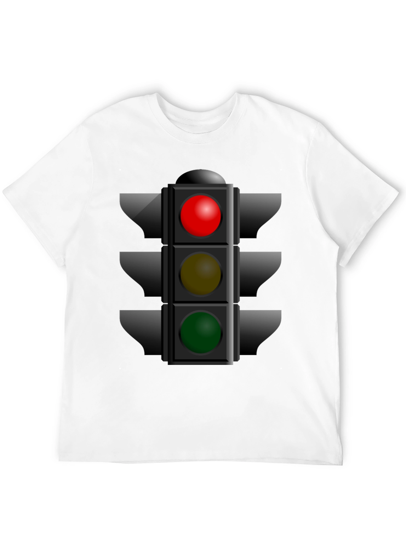 Black Traffic Light Graphic Tee - Novelty T-Shirt view 12