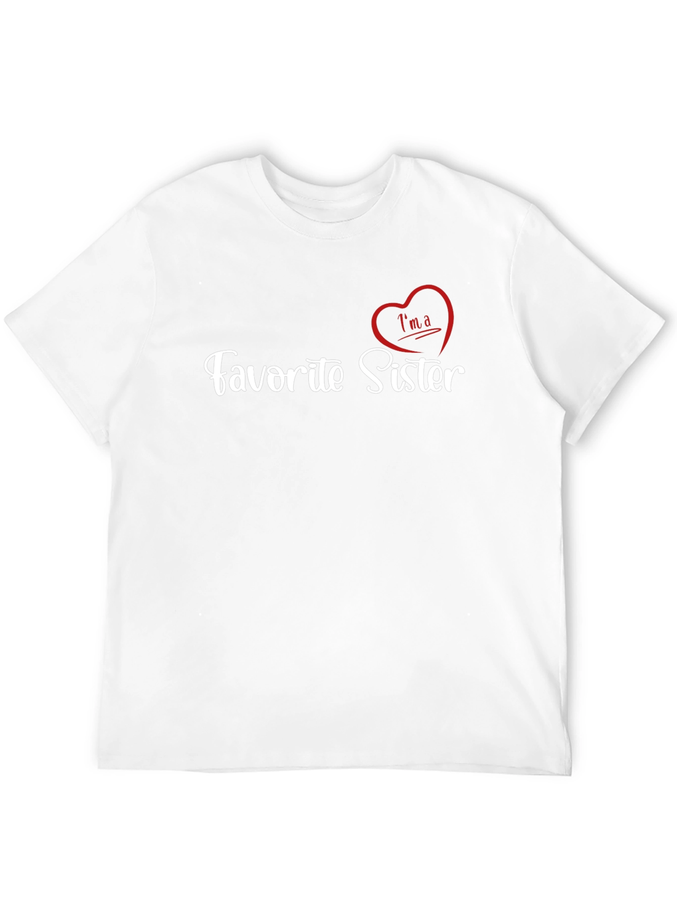 Black Favorite Sister T-Shirt - Heart Graphic view 12