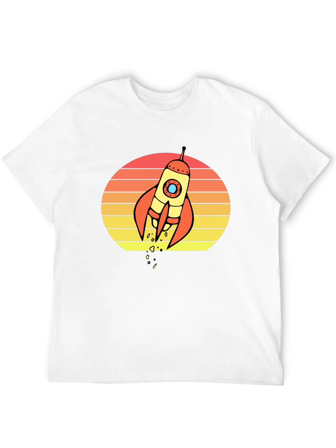 Black Retro Rocket Sunset Graphic T-Shirt - Space Lover Tee view 12