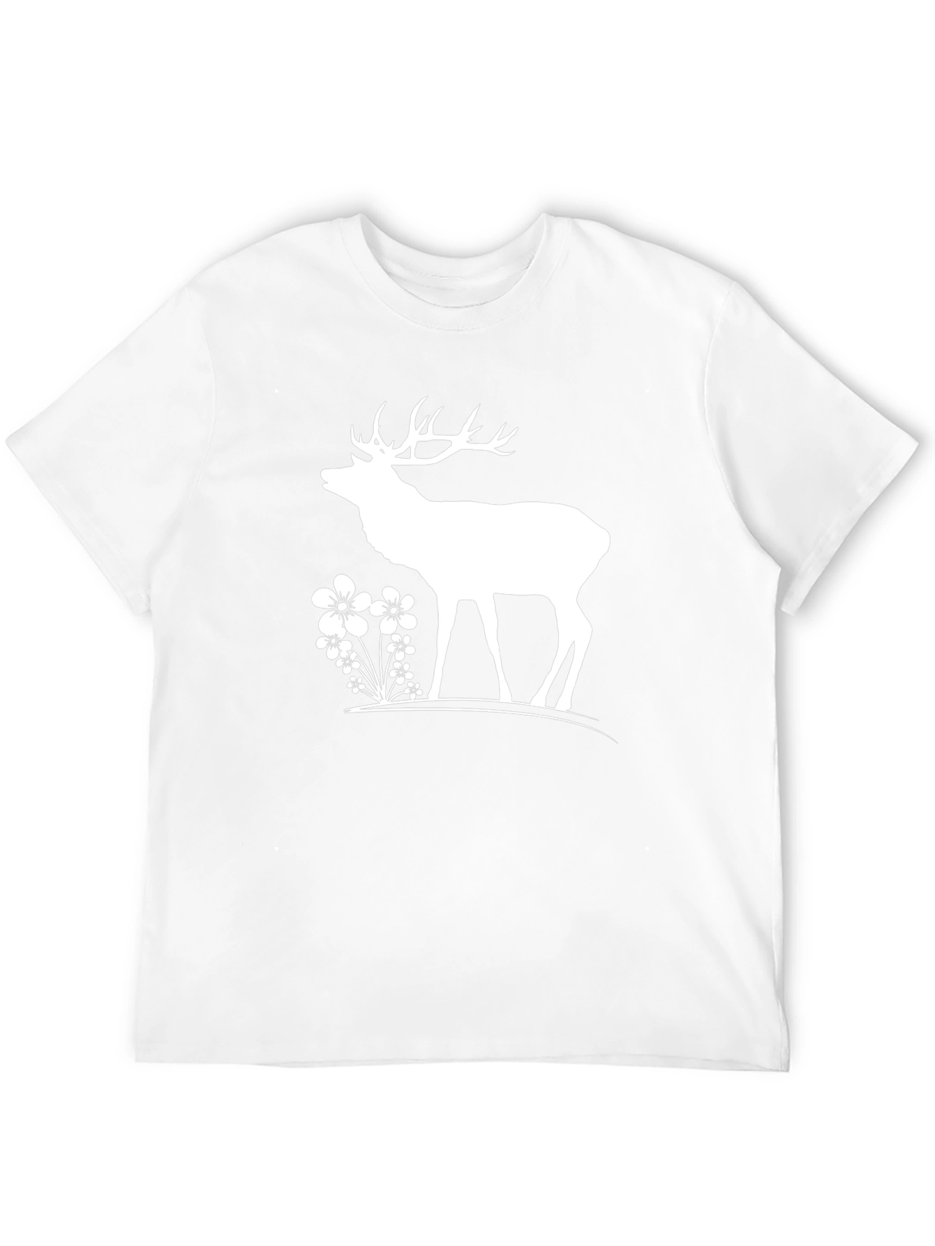 Black Deer & Flowers Graphic T-Shirt - Black view 12