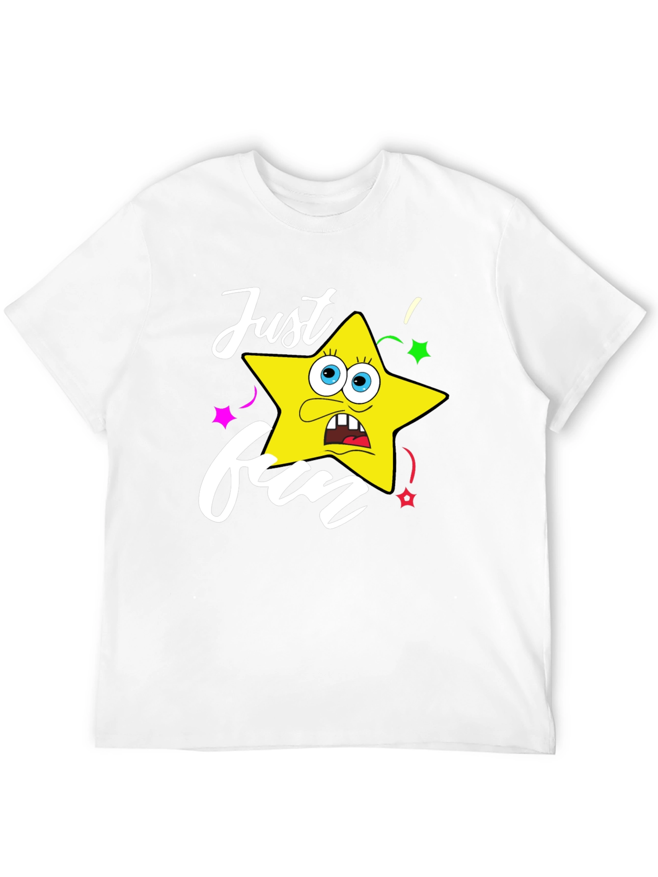 Black Just Fun Star Graphic Tee - Mens Black T-Shirt view 12