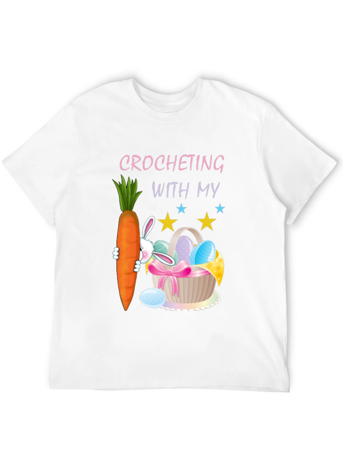 Black Crocheting Easter Bunny Carrot T-Shirt view 12