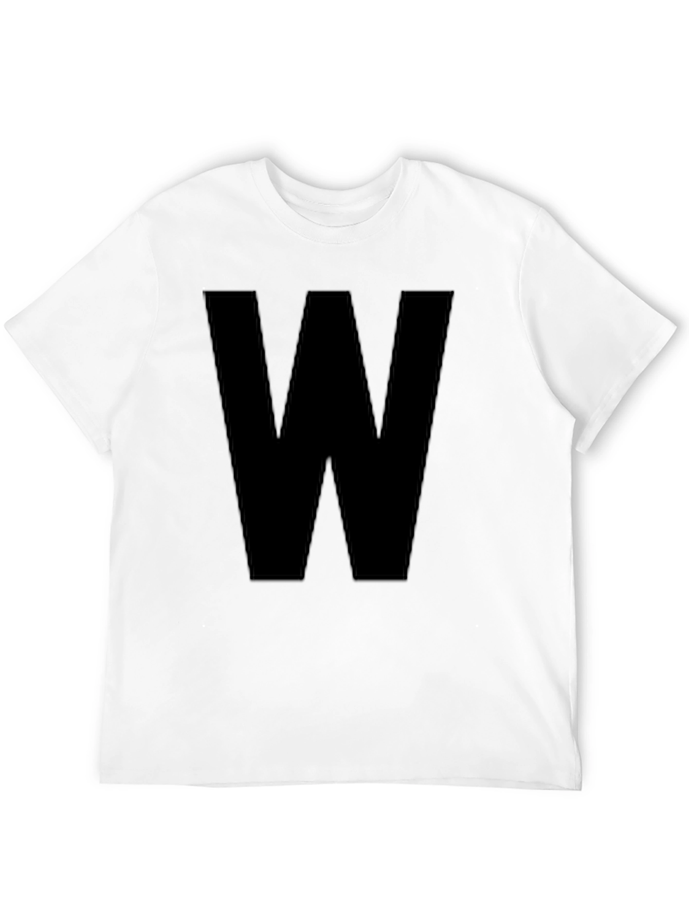 Black Bold Initial Tee - Black Letter W Graphic T-Shirt view 12