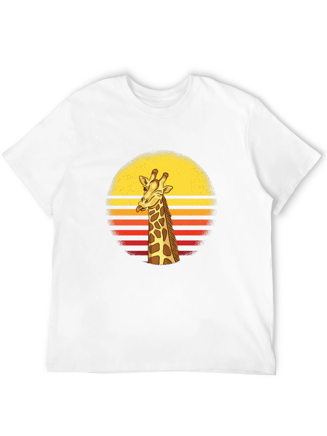 Black Giraffe Sunset Graphic Tee - Funny Animal T-Shirt view 12