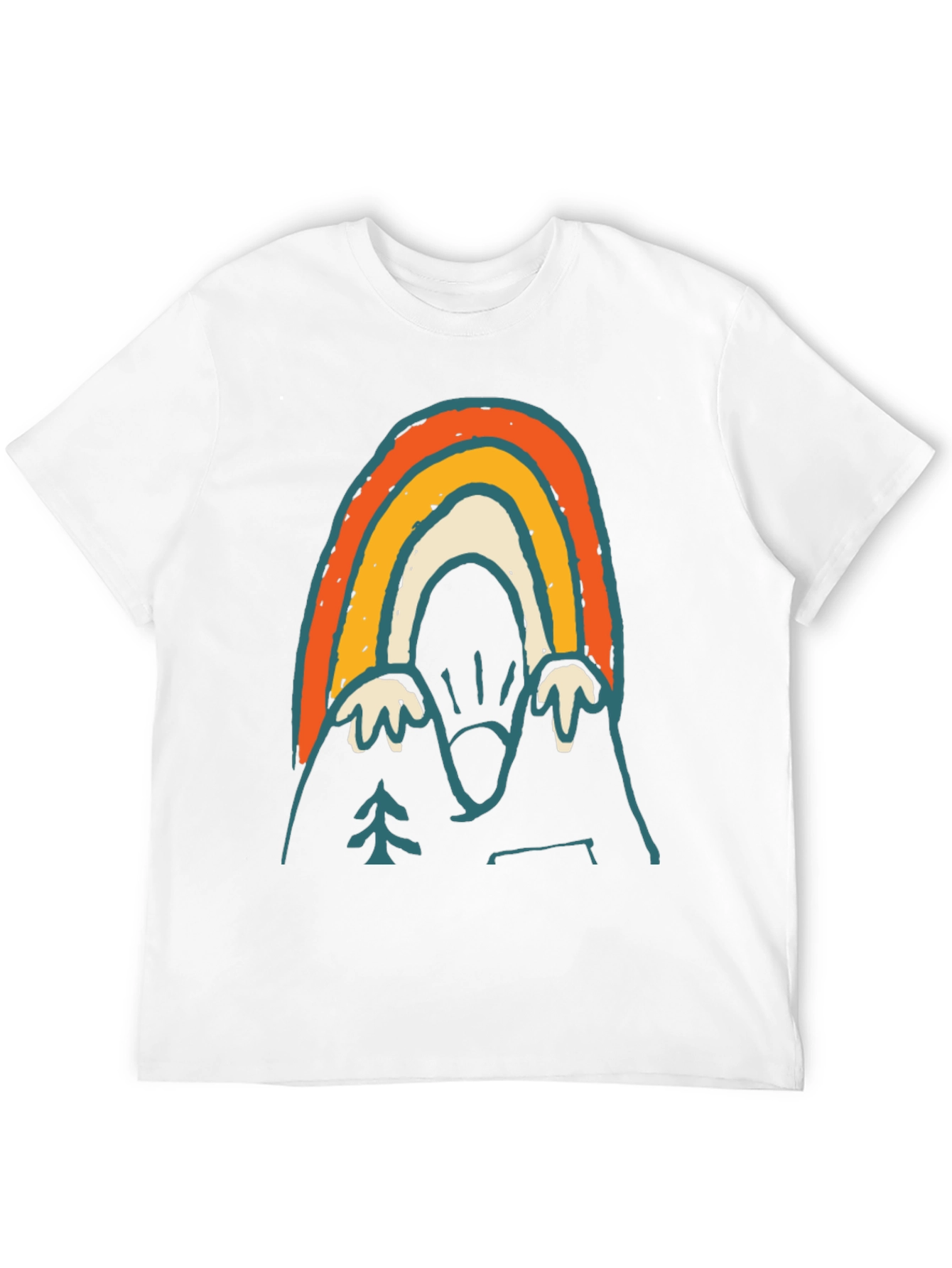 Black Retro Mountain Rainbow Graphic Tee - Black view 12