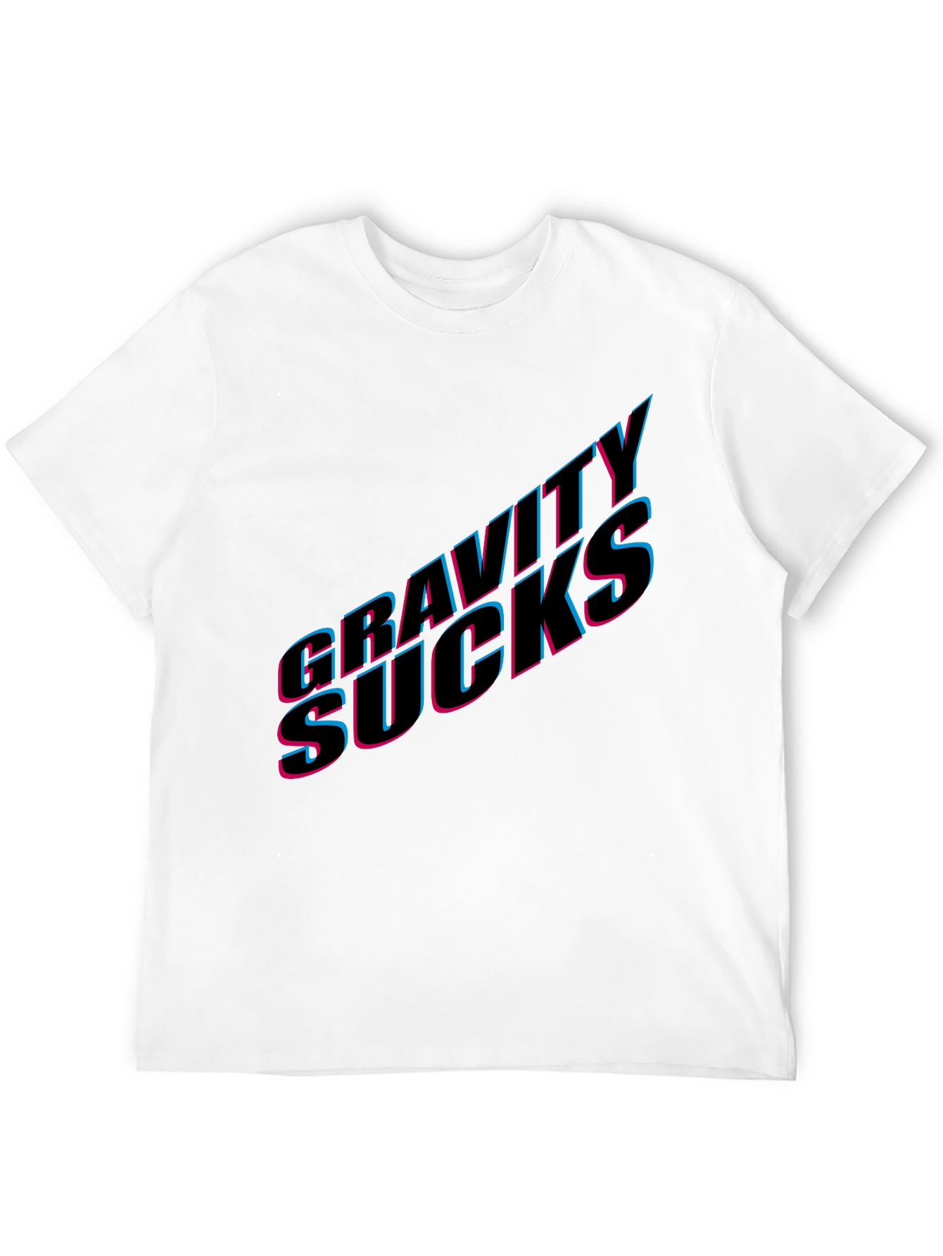 Black Gravity Sucks Graphic Tee - Black Casual T-Shirt view 12