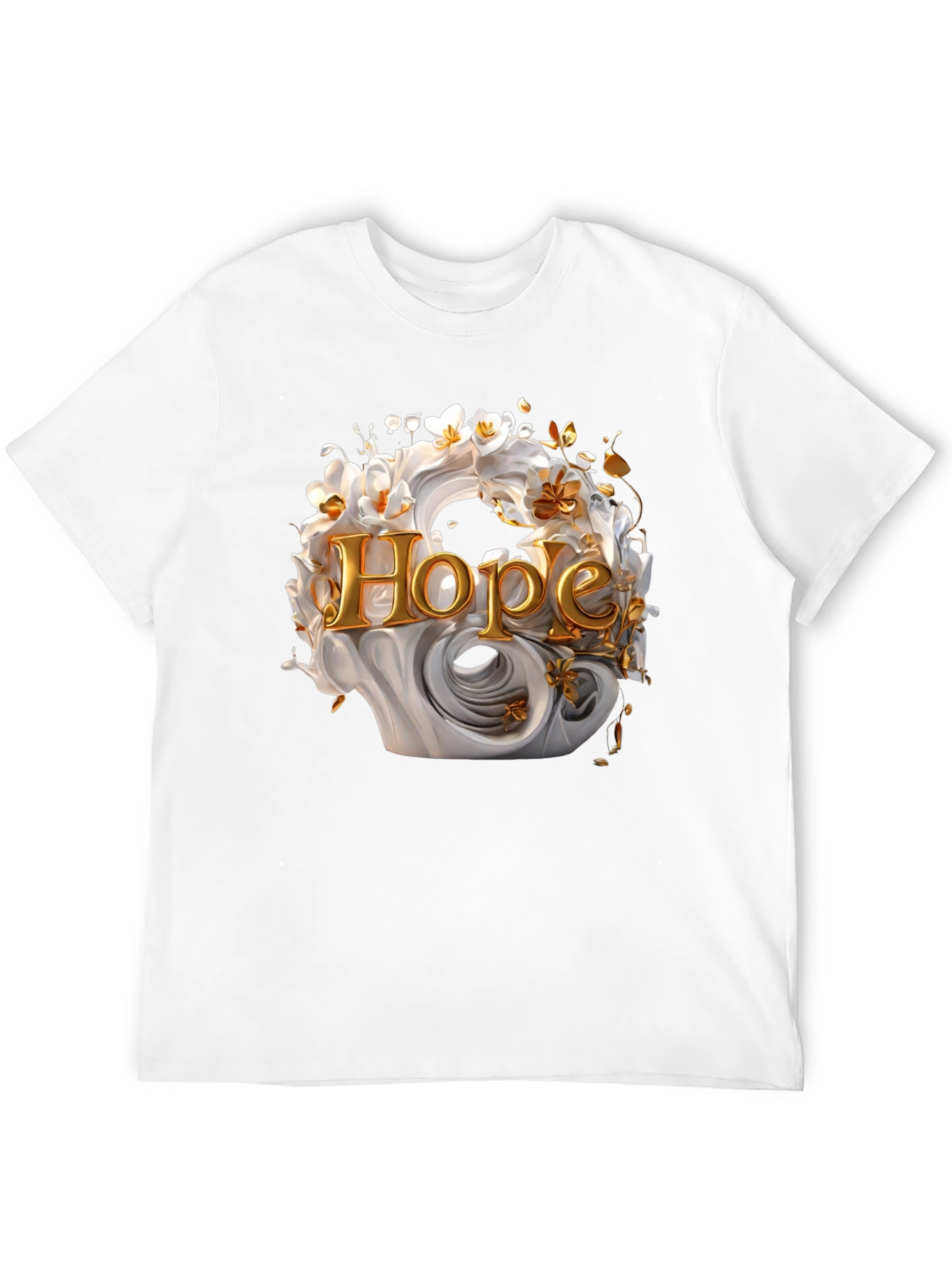 Black Hope Floral Graphic Tee - Elegant Black Cotton T-Shirt view 12