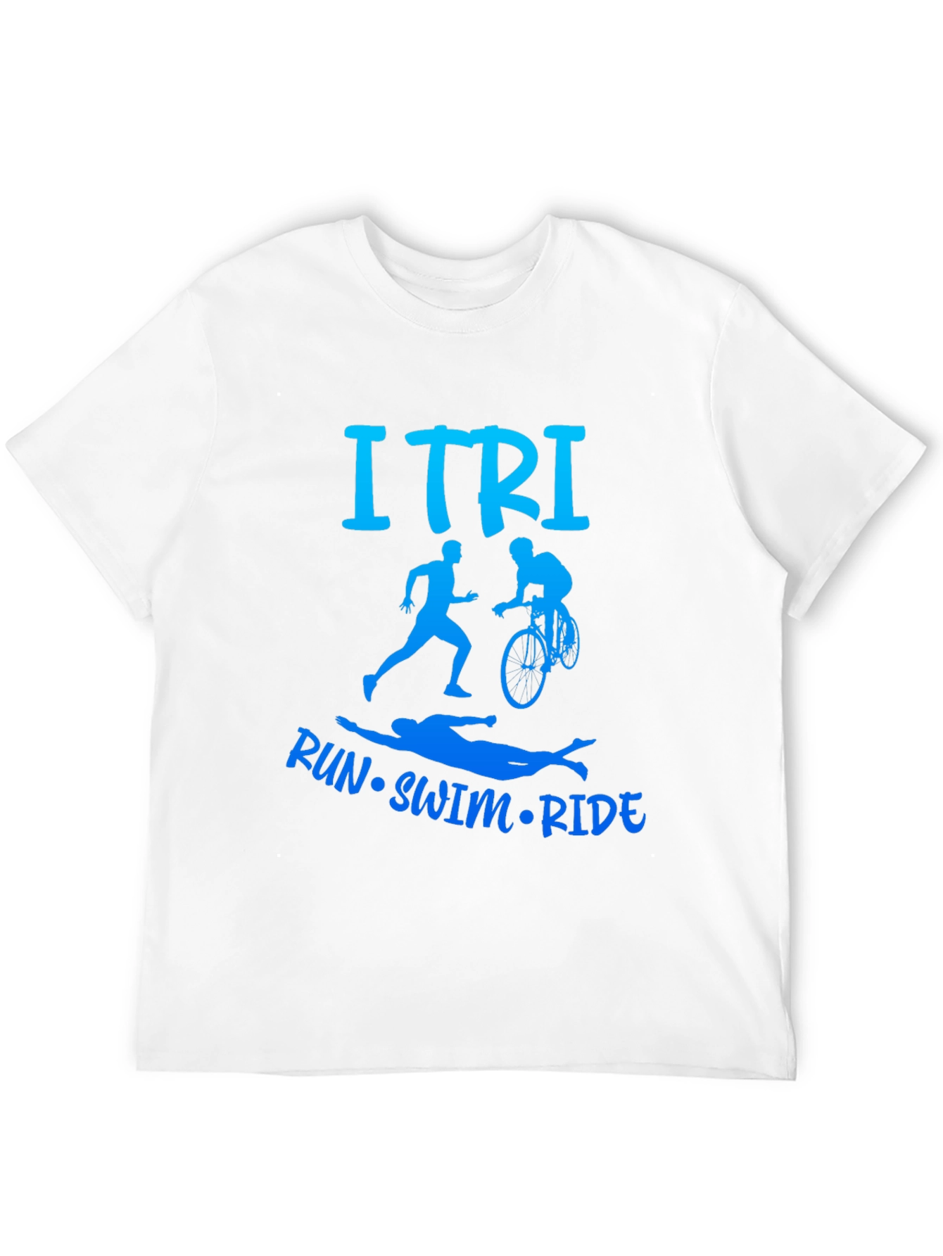 Black ITRI Run Swim Ride Triathlon T-Shirt view 12