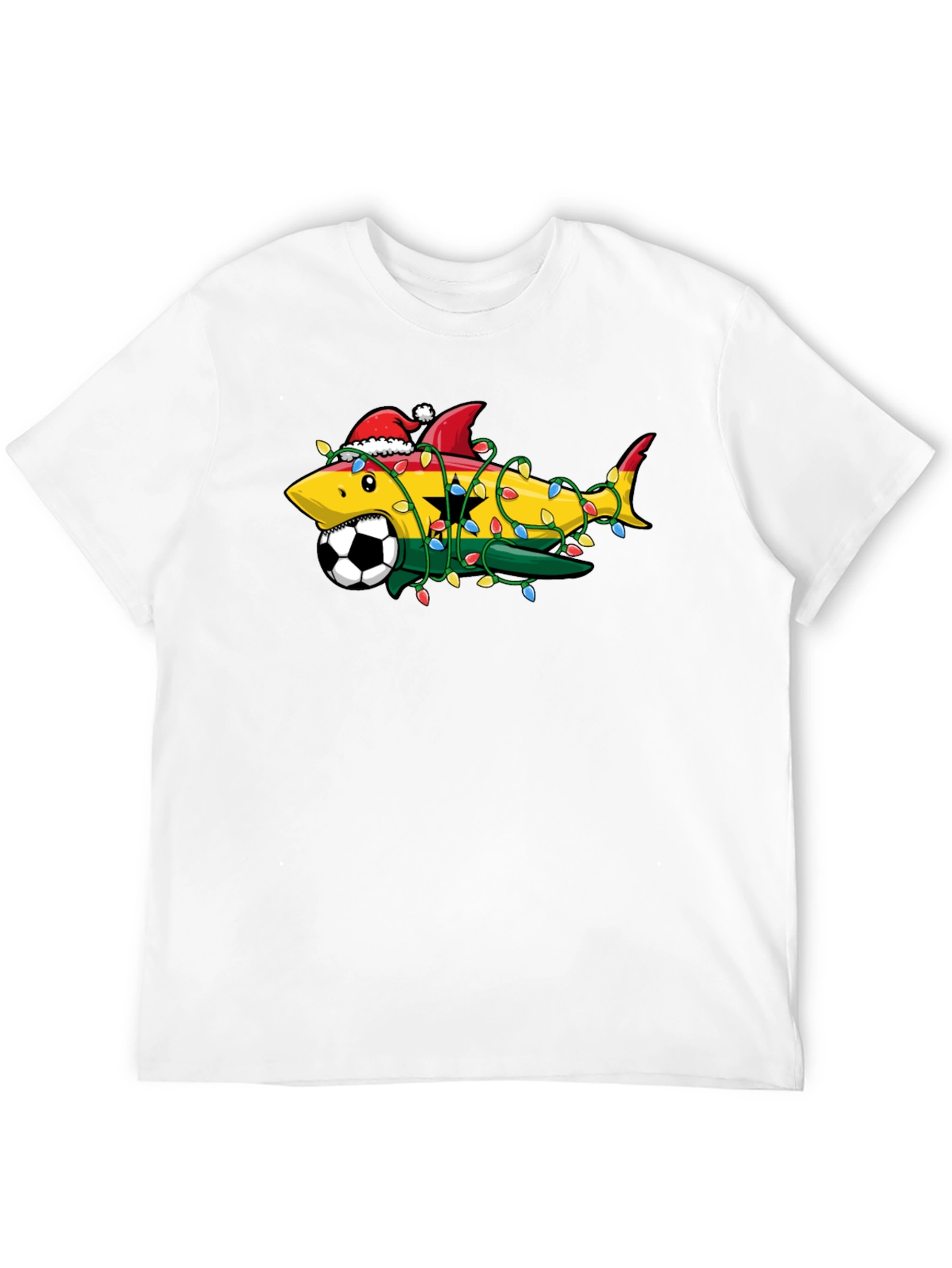 Black Ghana Shark Soccer Christmas T-Shirt view 12