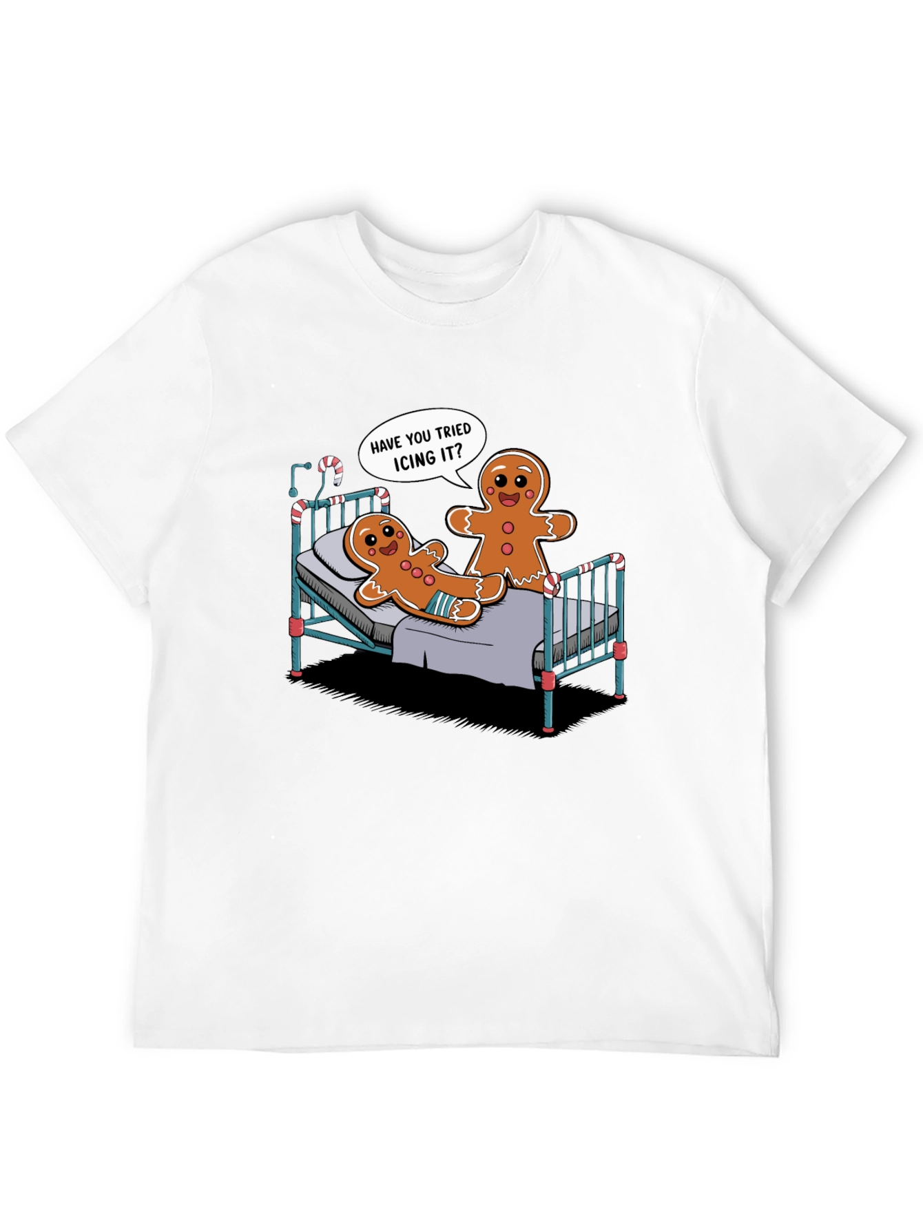 Black Funny Gingerbread Icing T-Shirt view 12