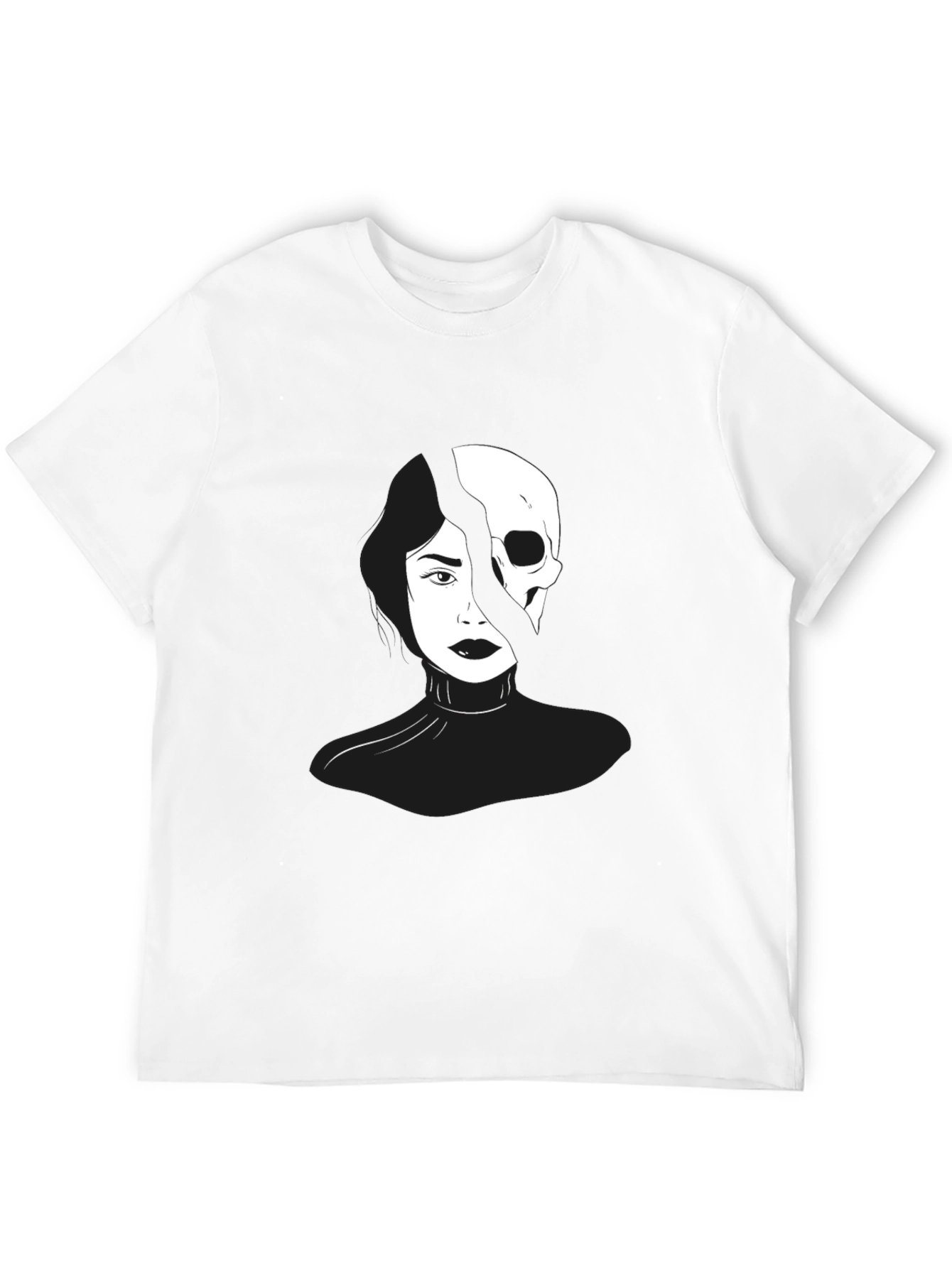 Black Split Face Graphic T-Shirt view 12