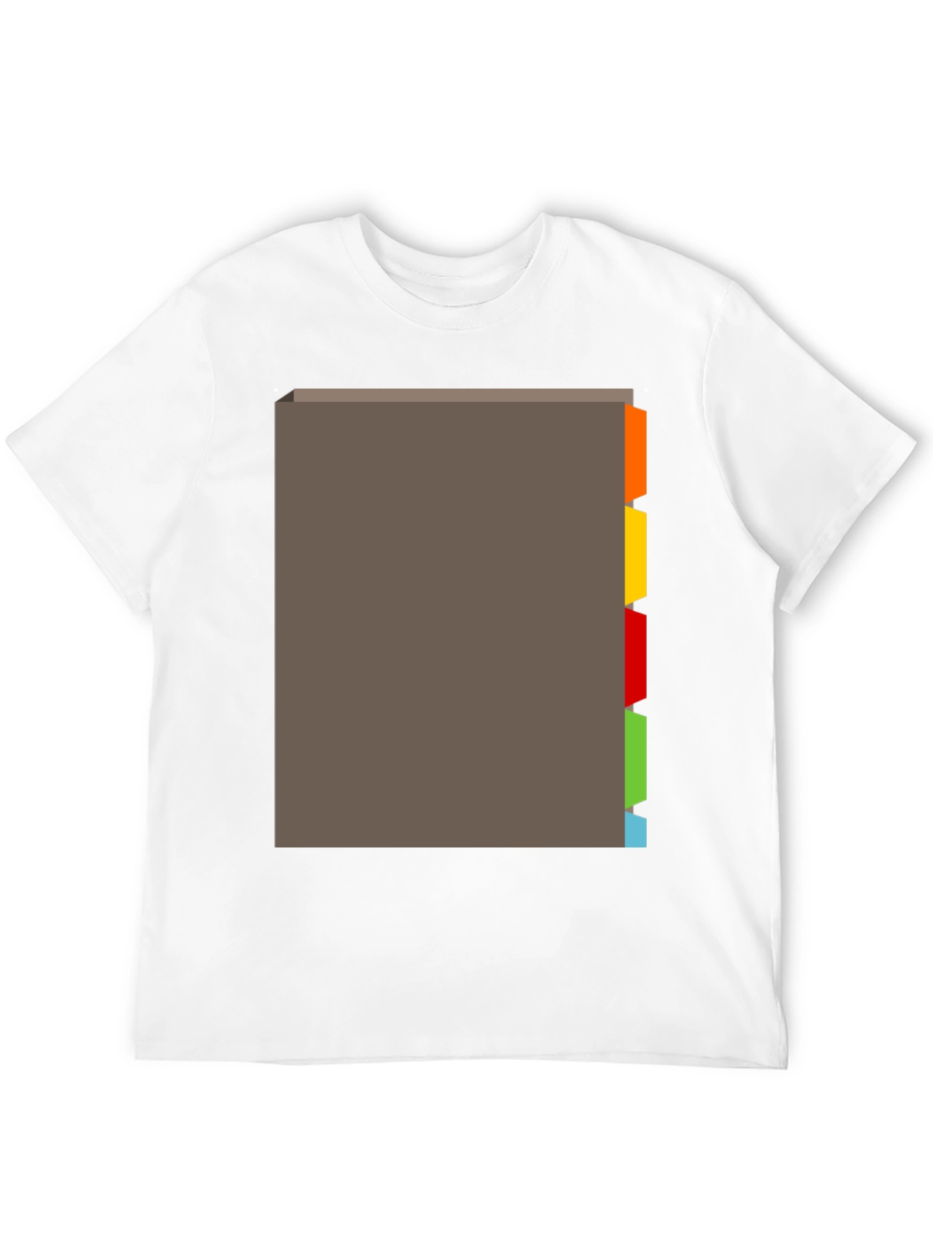 Black Black T-Shirt with Tabbed Book Design view 12