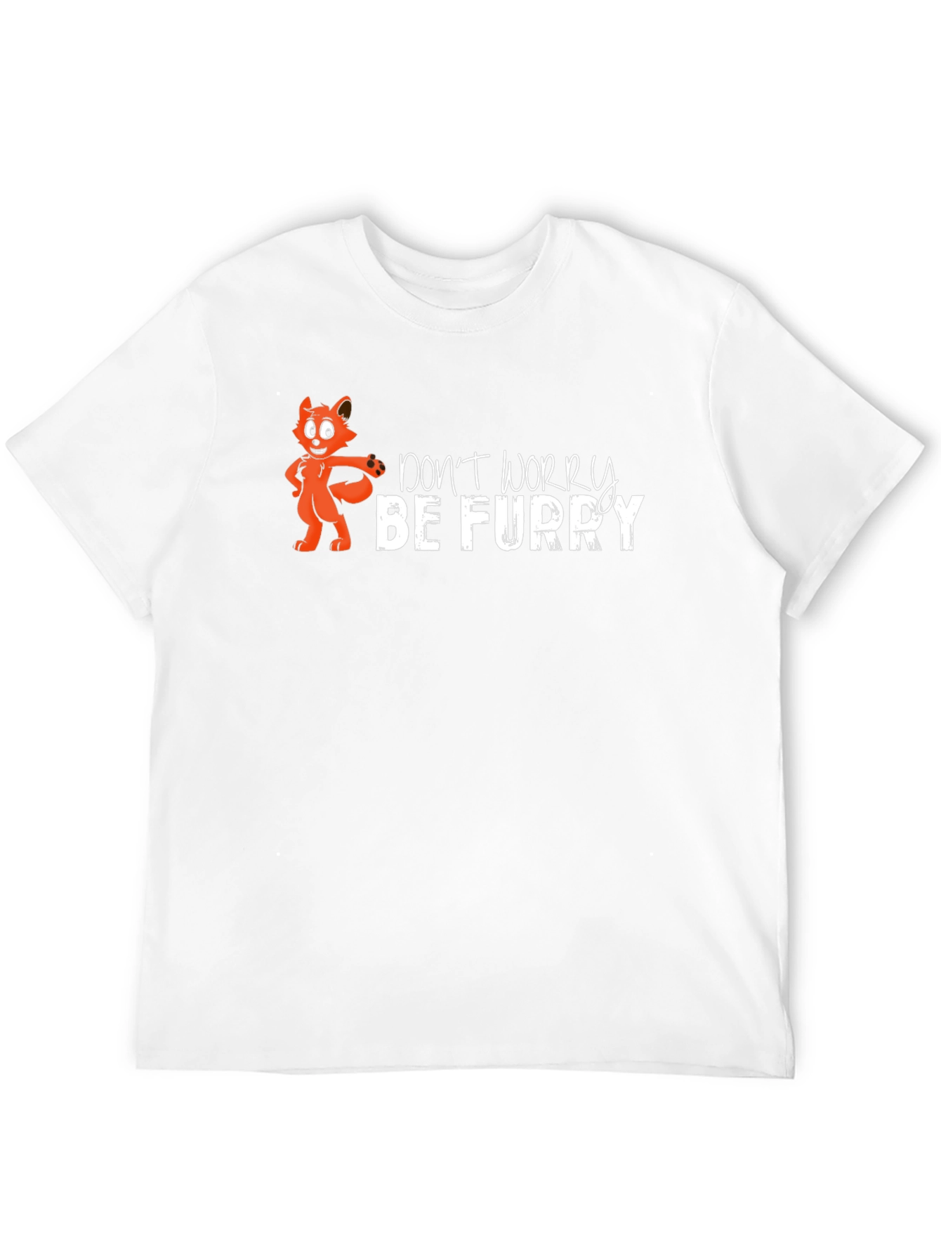 Black Don't Worry Be Furry Black T-Shirt view 12