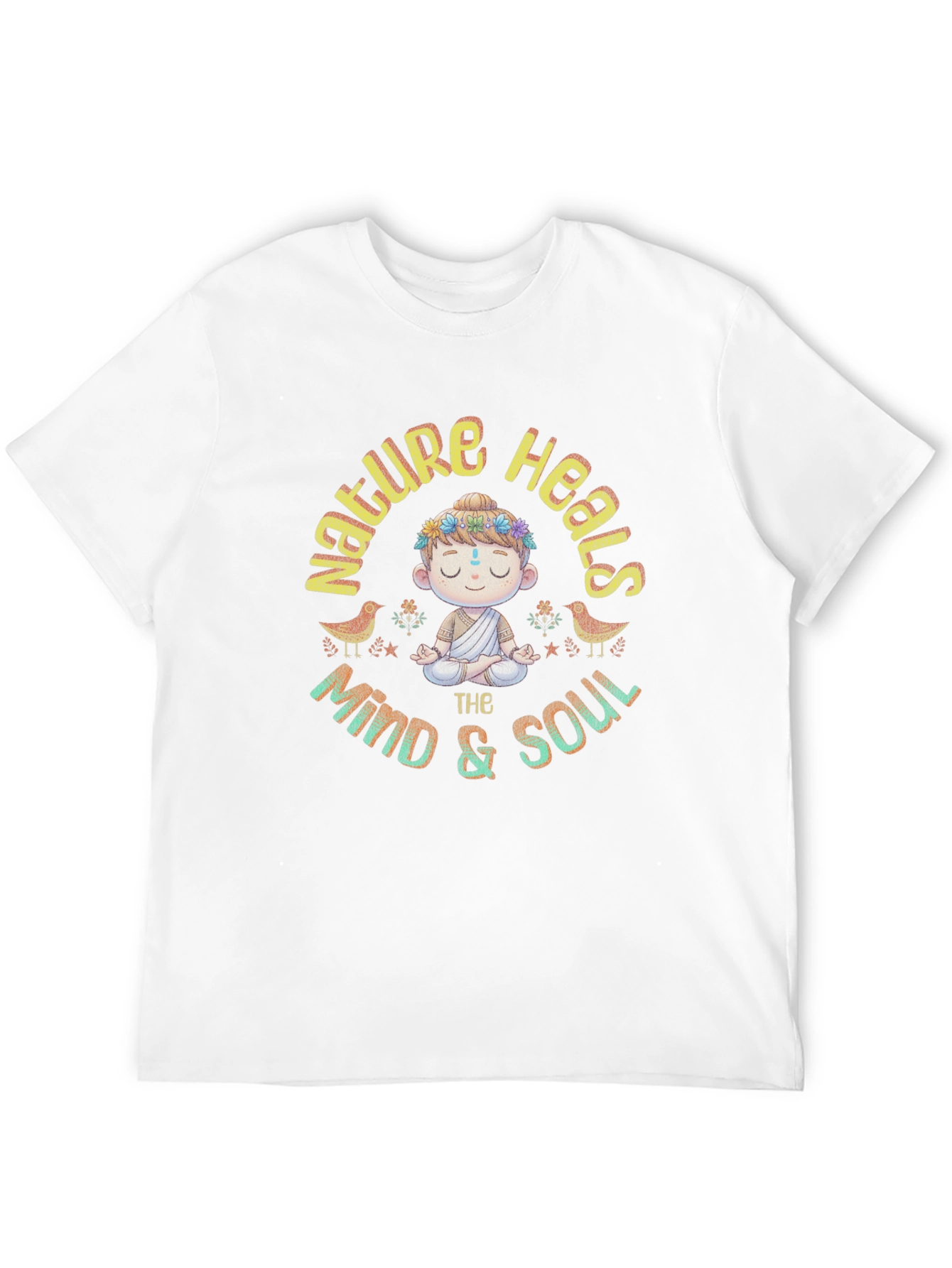 Black Nature Heals Mind & Soul Black Graphic T-Shirt view 12