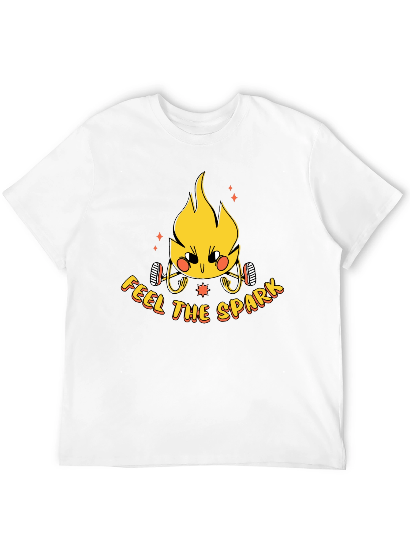 Black Feel the Spark Graphic Tee - Black Cotton T-Shirt view 12