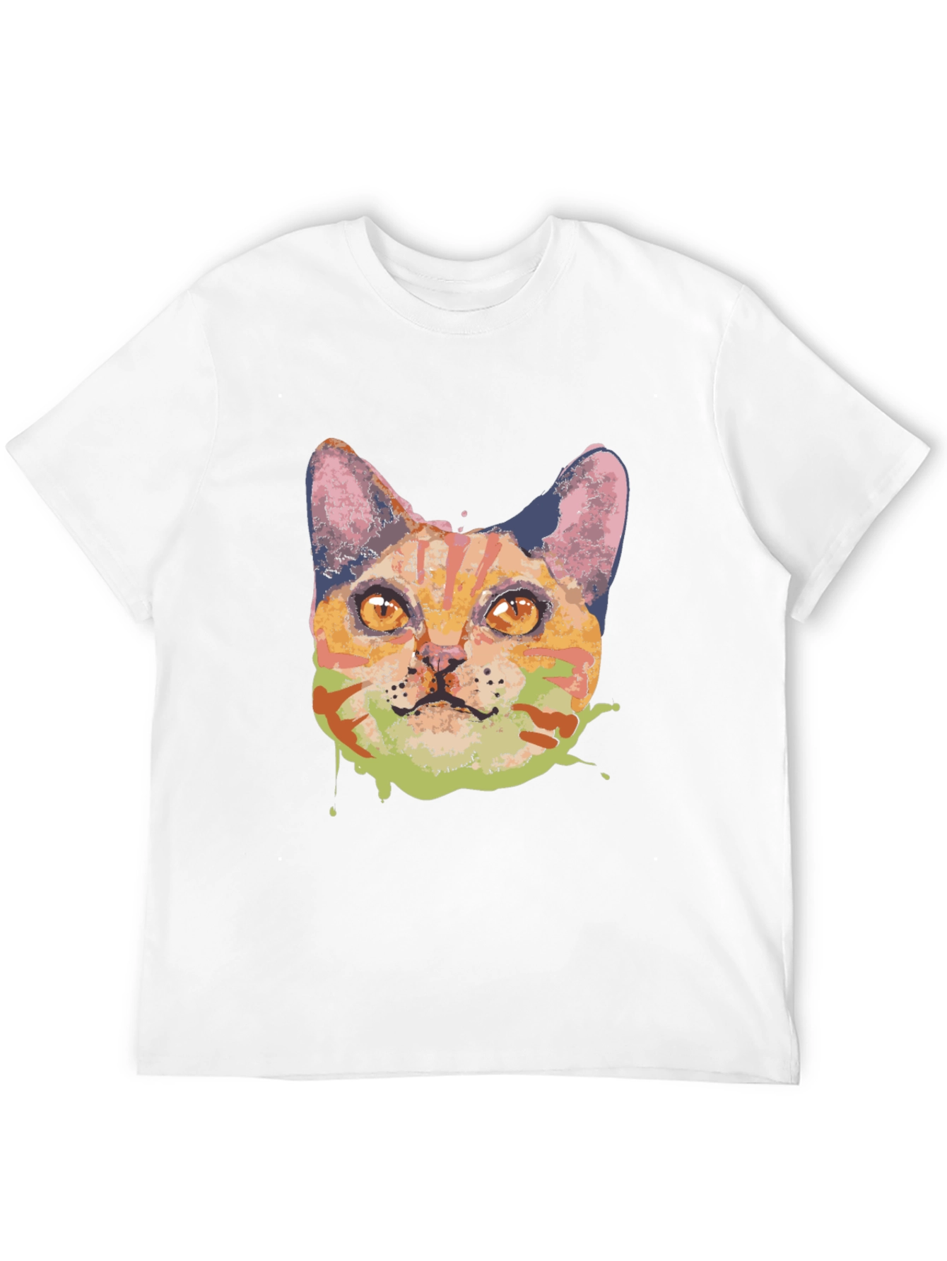 Black Abstract Cat Graphic Tee - Black view 12