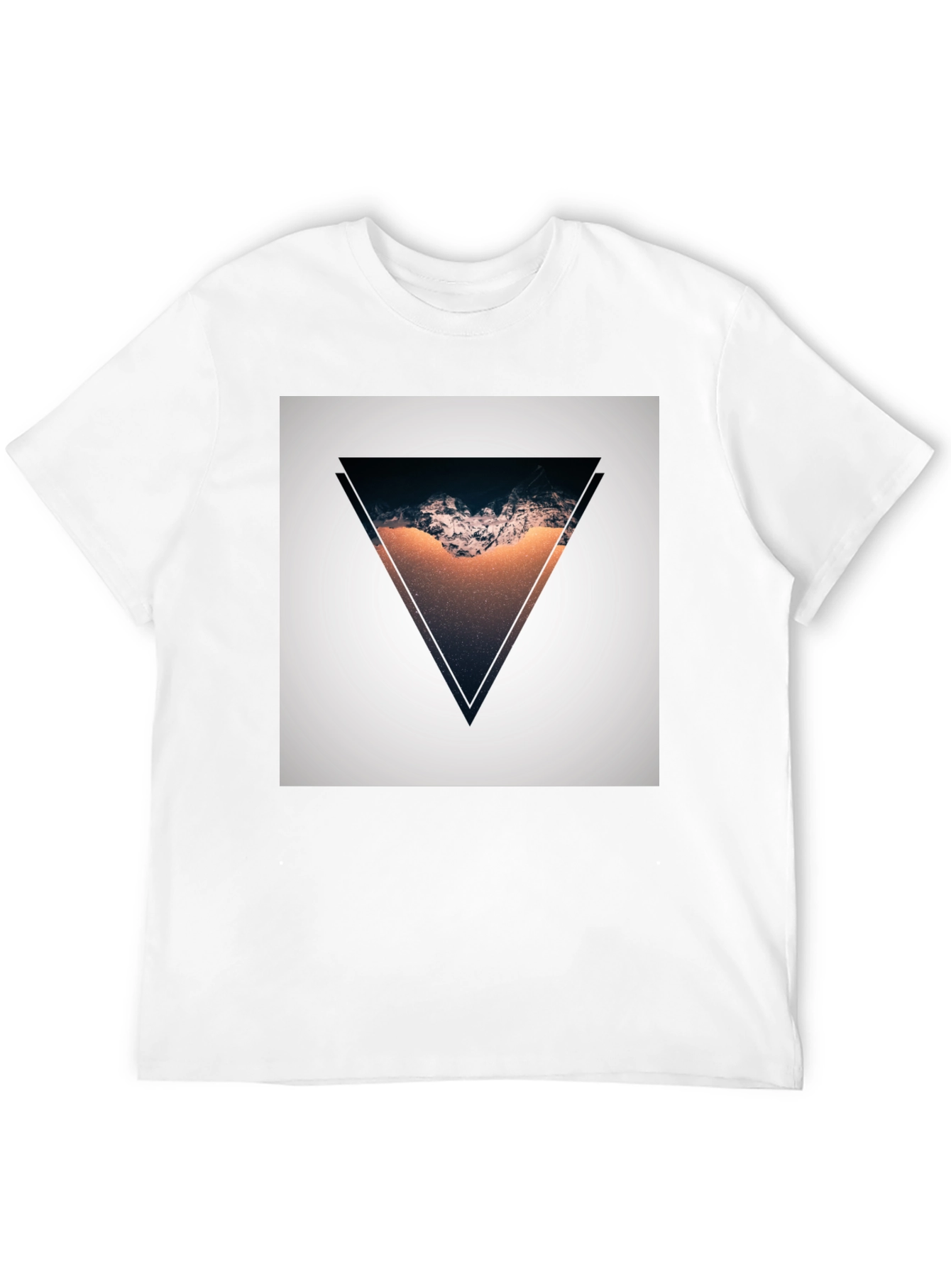 Black Geometric Triangle Graphic T-Shirt - Modern Design view 12