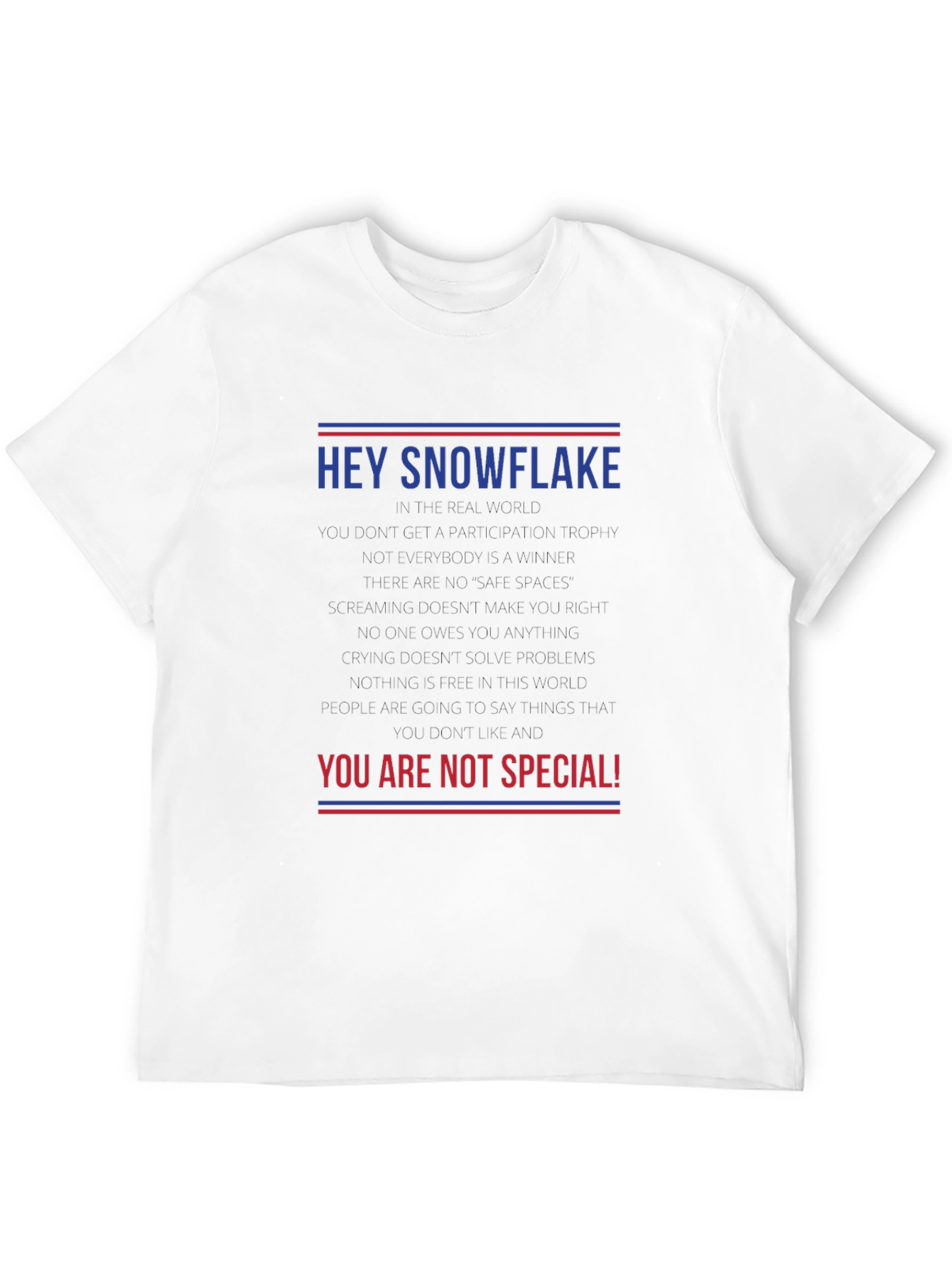 Black Hey Snowflake Tee - Unisex Adult Humor T-Shirt view 12