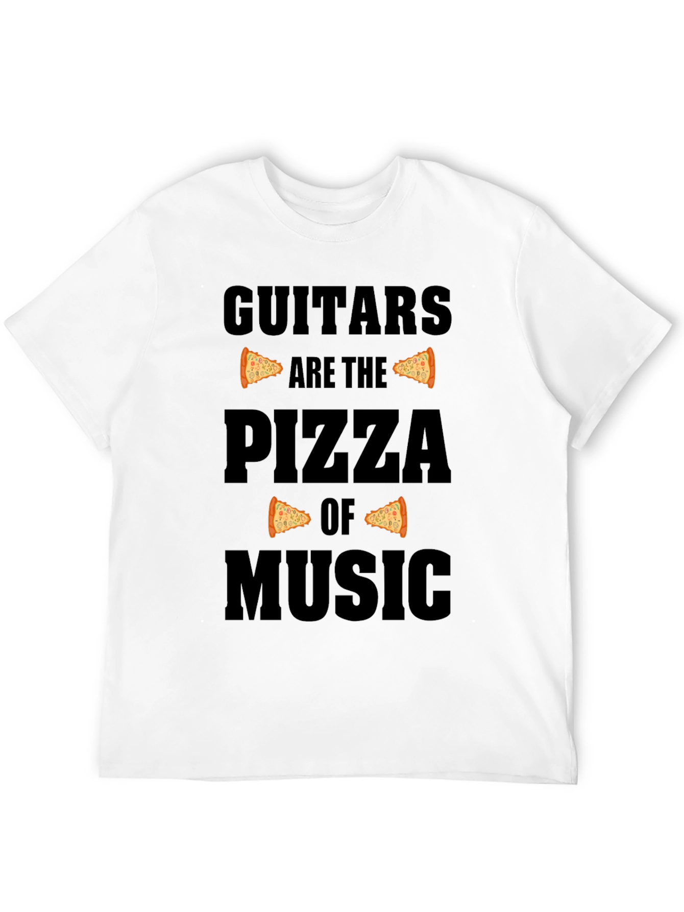 Black Guitars are the Pizza of Music Black T-Shirt view 12