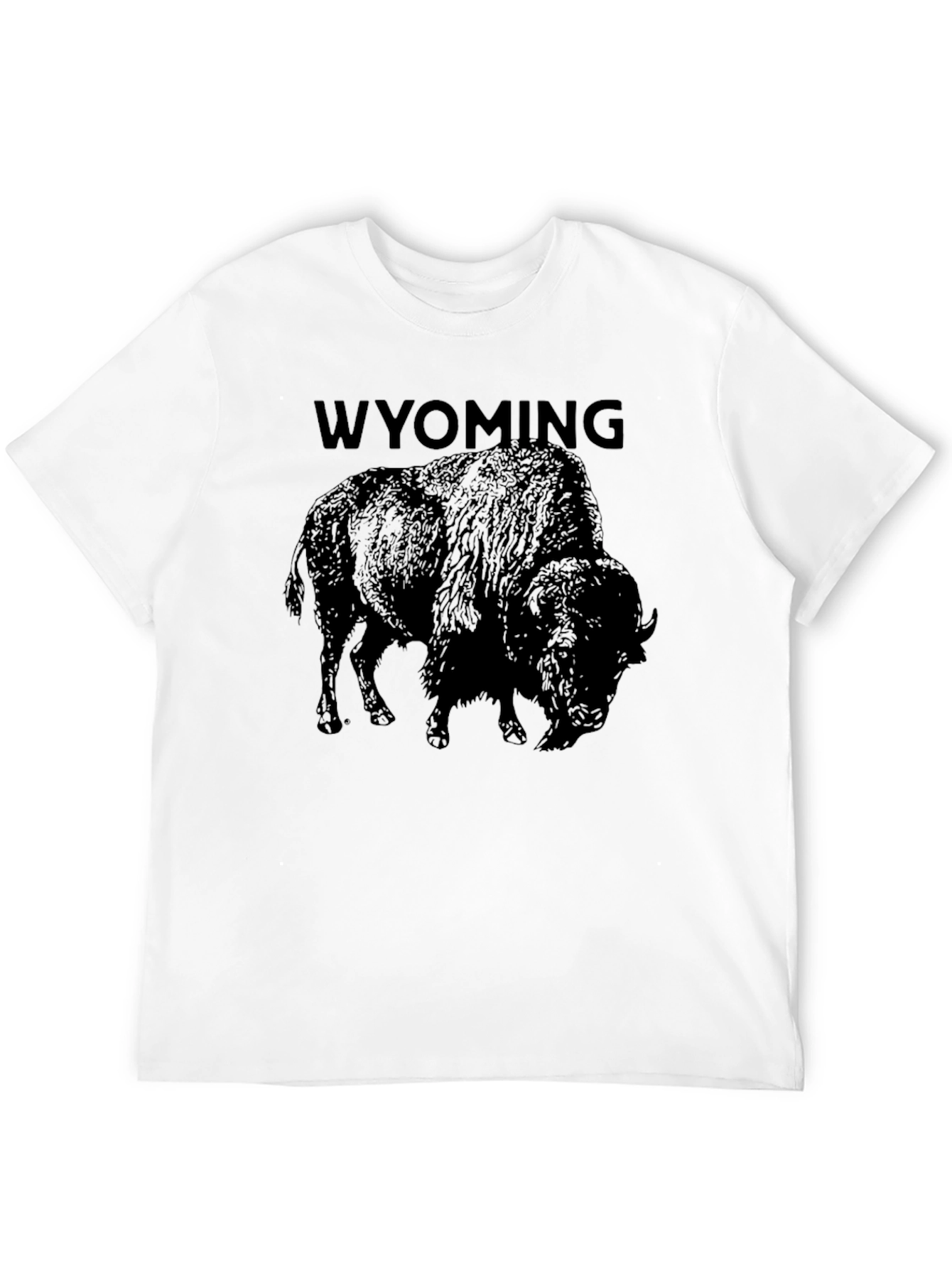 Black Wyoming Bison Graphic Tee - Soft Cotton Comfort view 12