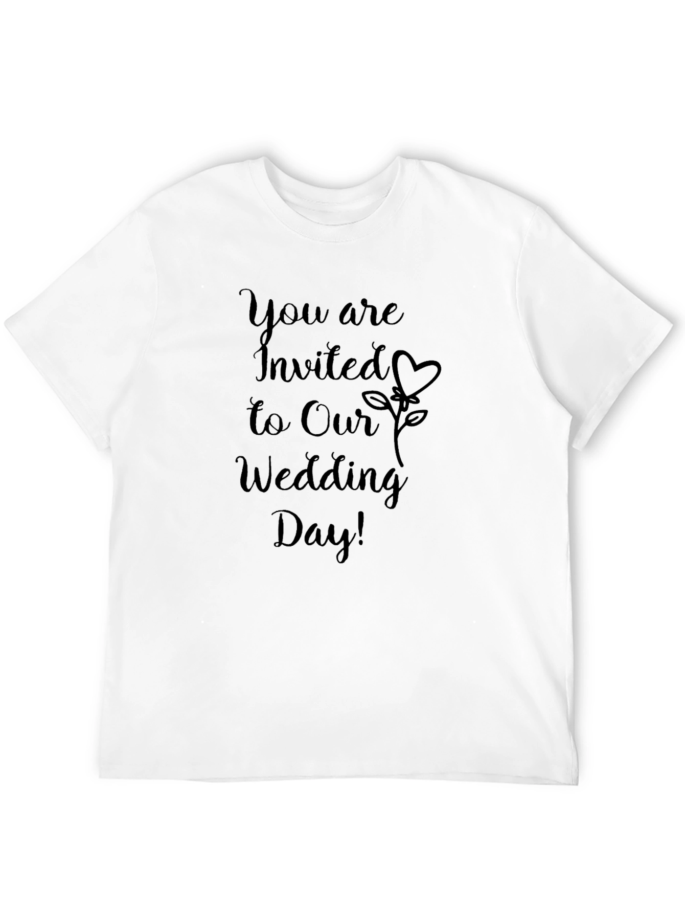 Black Wedding Day Invitation Graphic Tee view 12