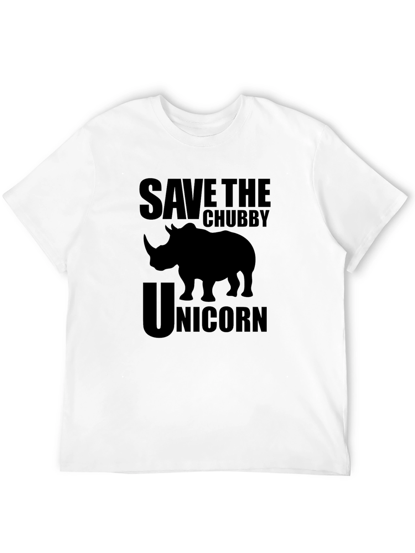 Black Save the Chubby Unicorn T-Shirt view 12