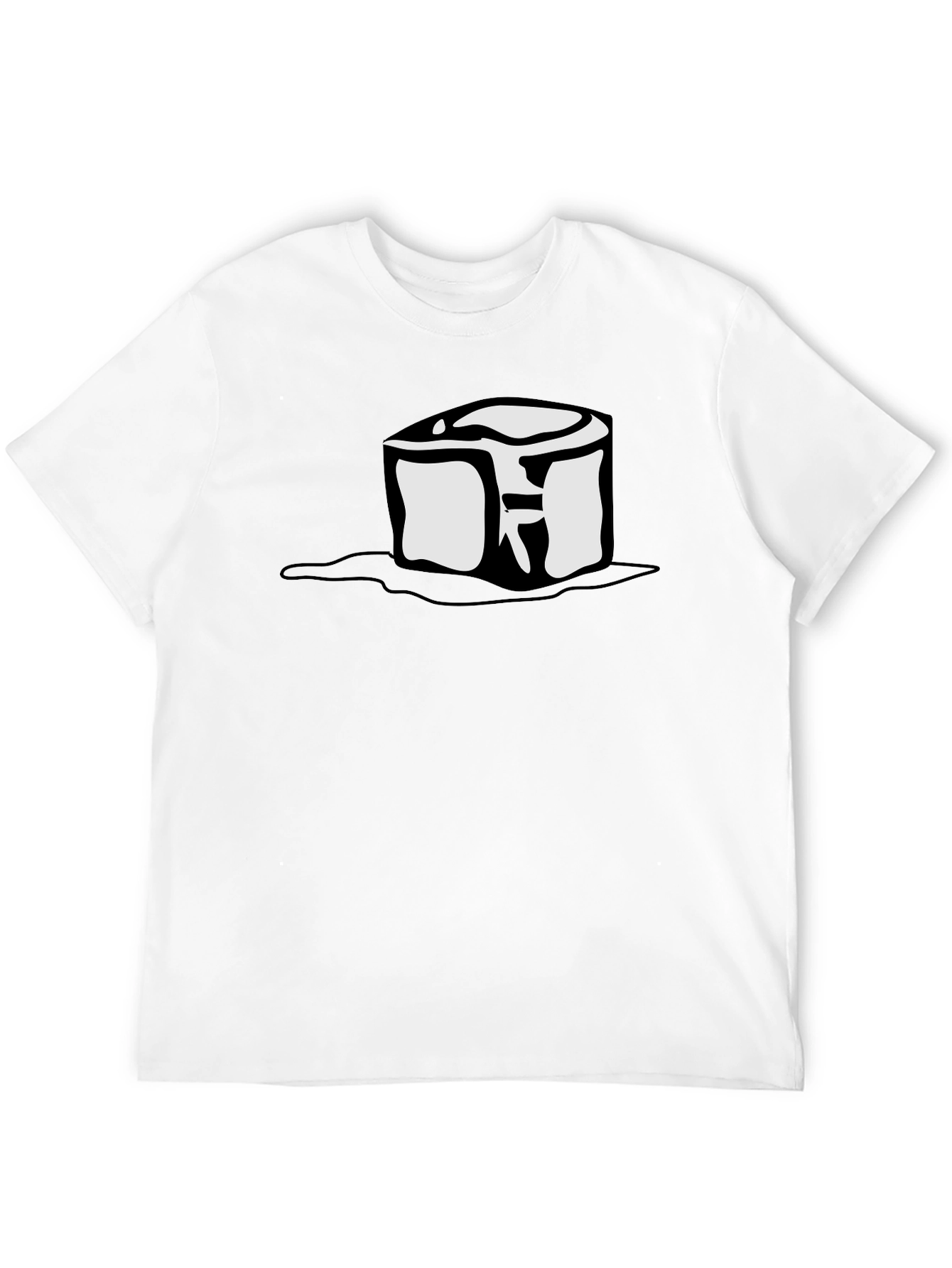 Black Cool Graphic Tee - Ice Cube Melting Design view 12