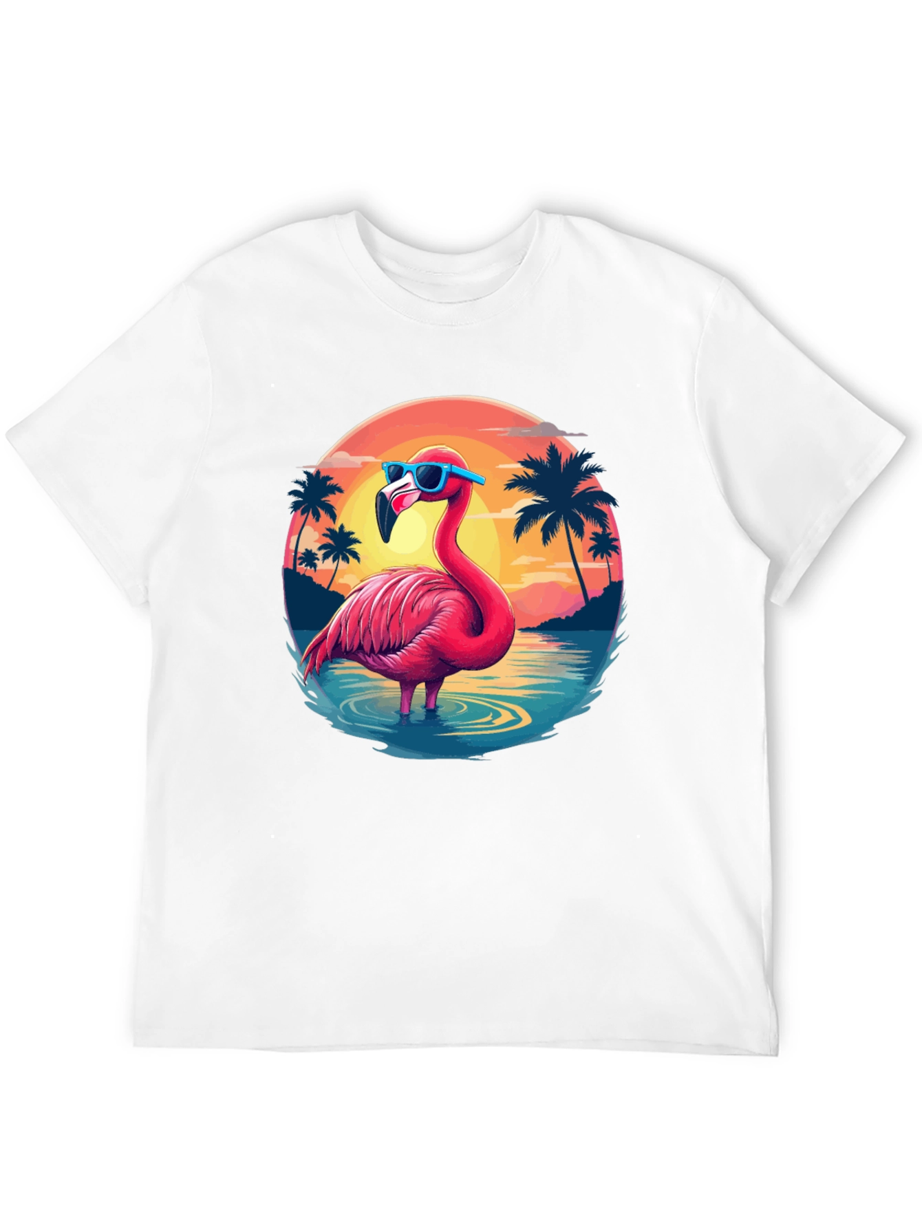 Black Tropical Flamingo T-Shirt - Summer Vibes view 12