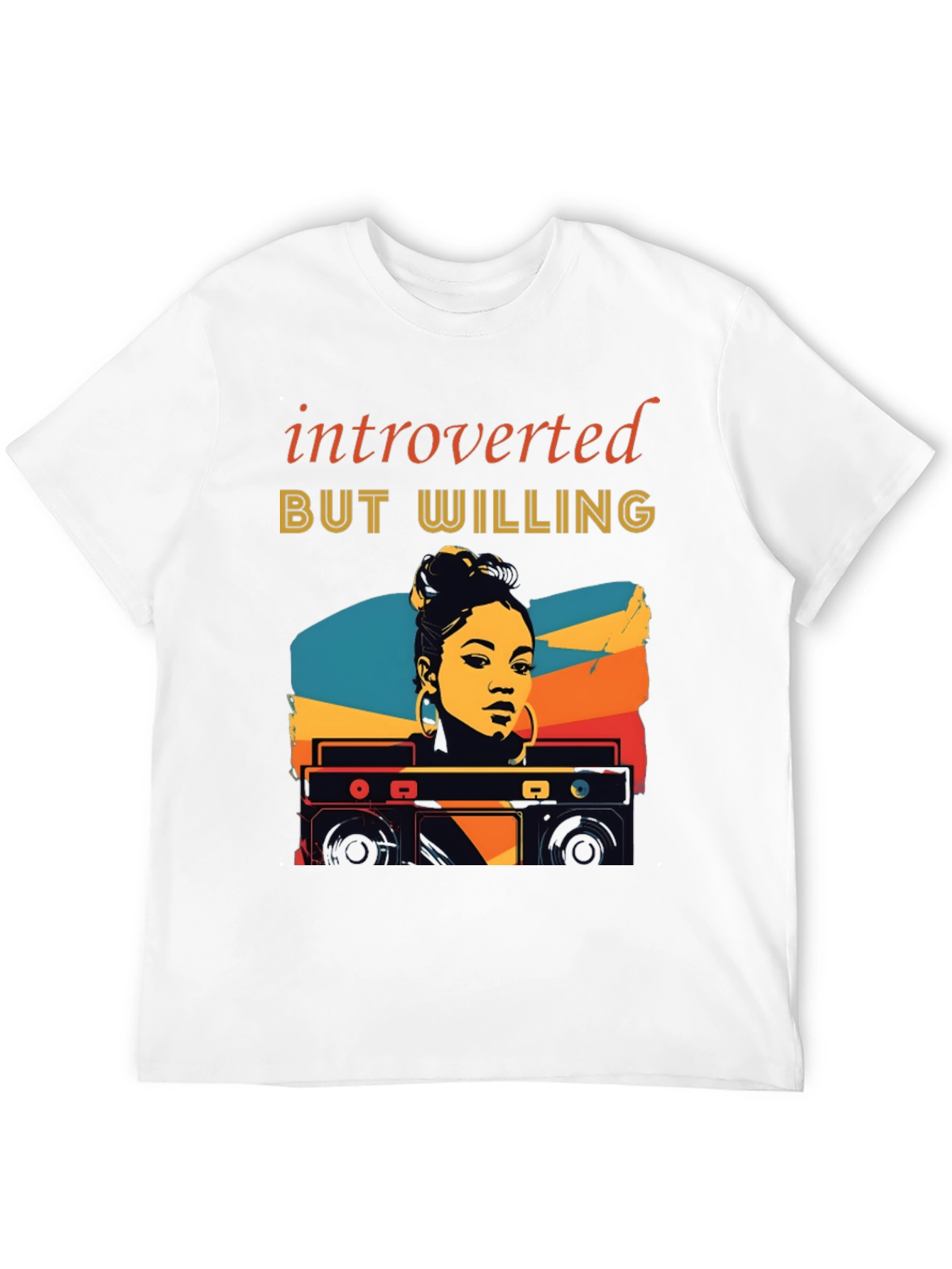 Black Introverted But Willing Graphic T-Shirt view 12