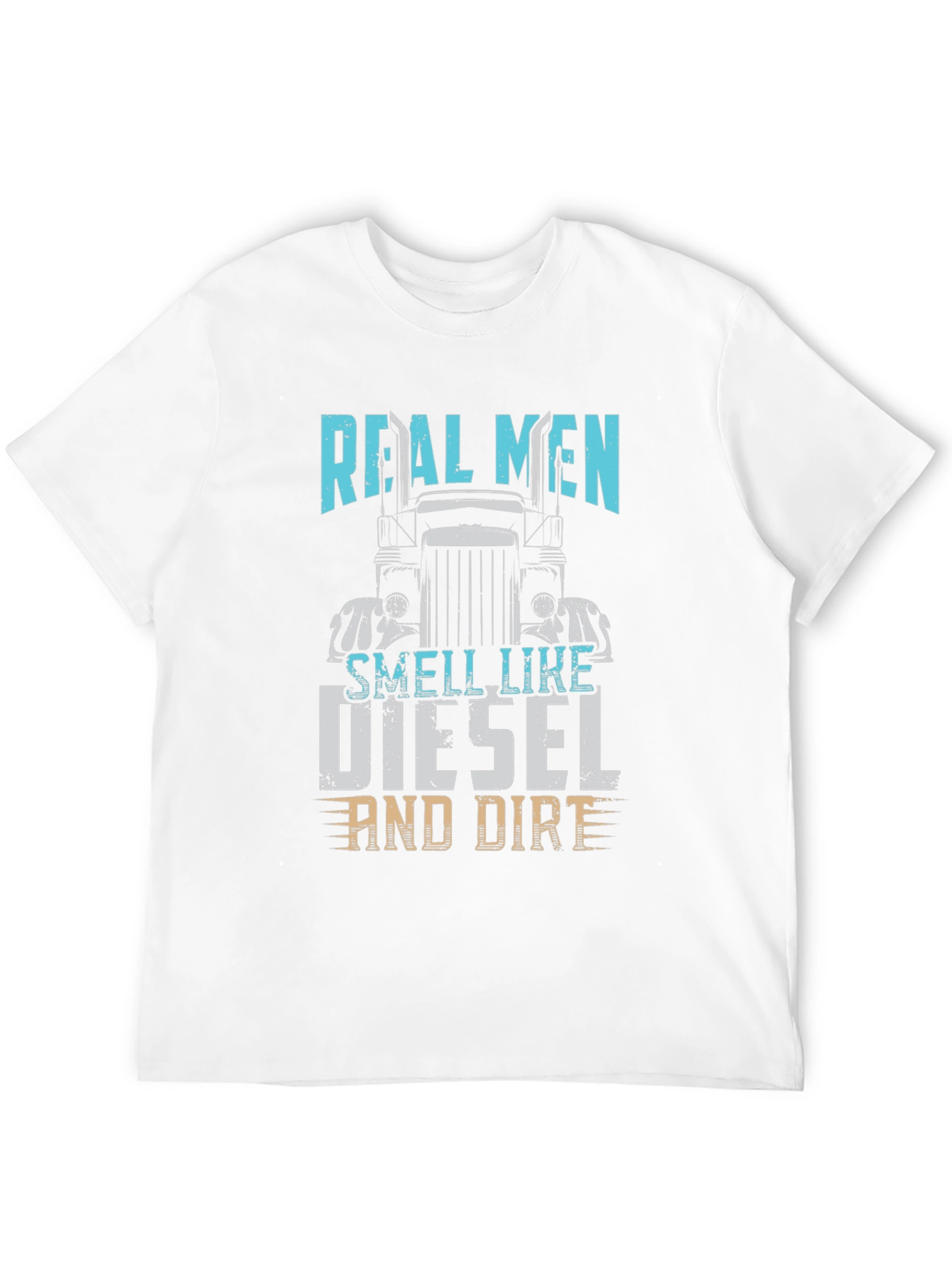 Black Real Men Diesel and Dirt Trucker T-Shirt view 12