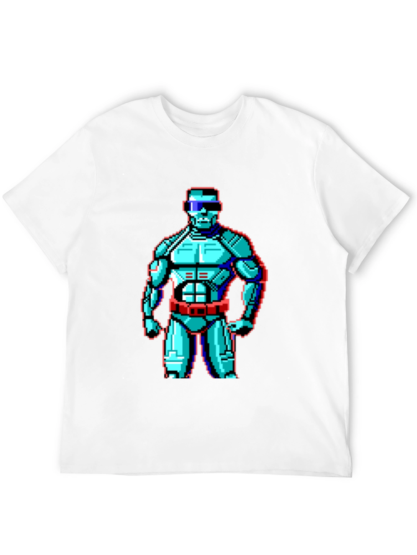 Black Retro Pixel Robot Graphic T-Shirt - Black view 12