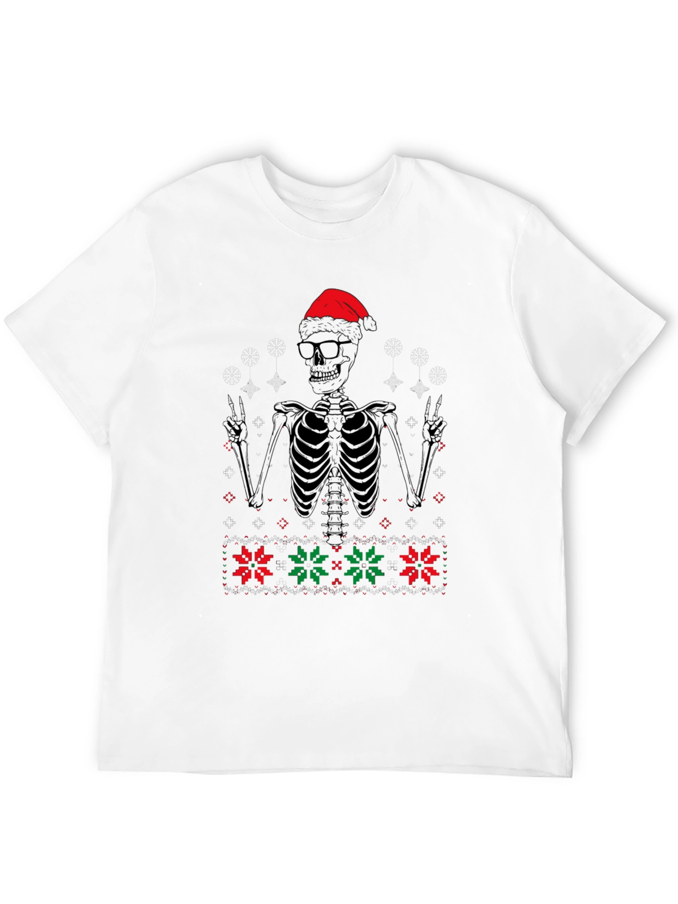 Black Christmas Skeleton Santa T-Shirt view 12