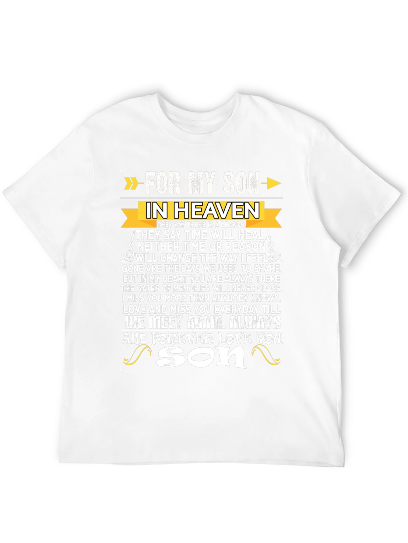 Black For My Son In Heaven Memorial T-Shirt view 12