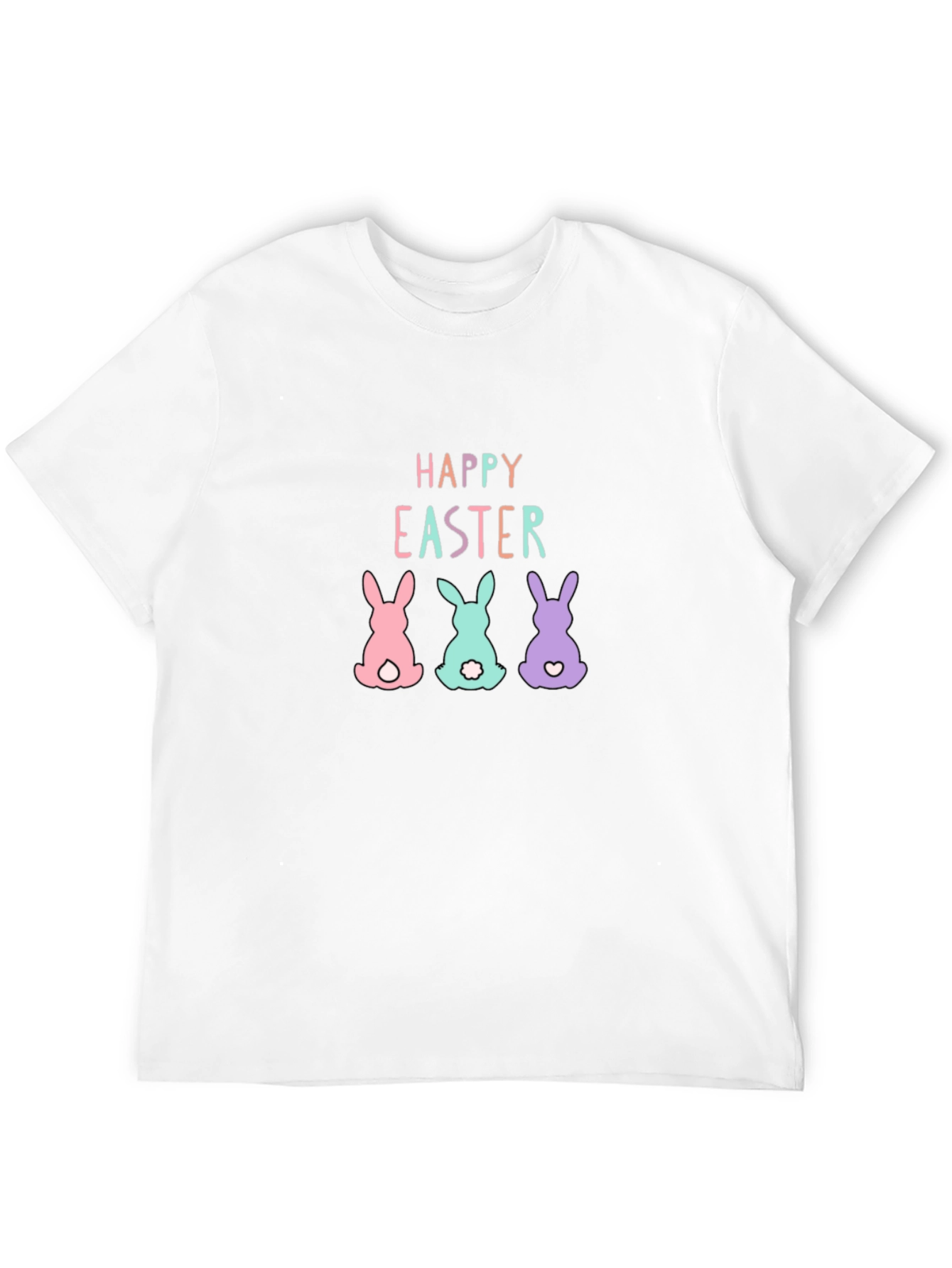Black Happy Easter Bunny T-Shirt - Cute Holiday Tee view 12