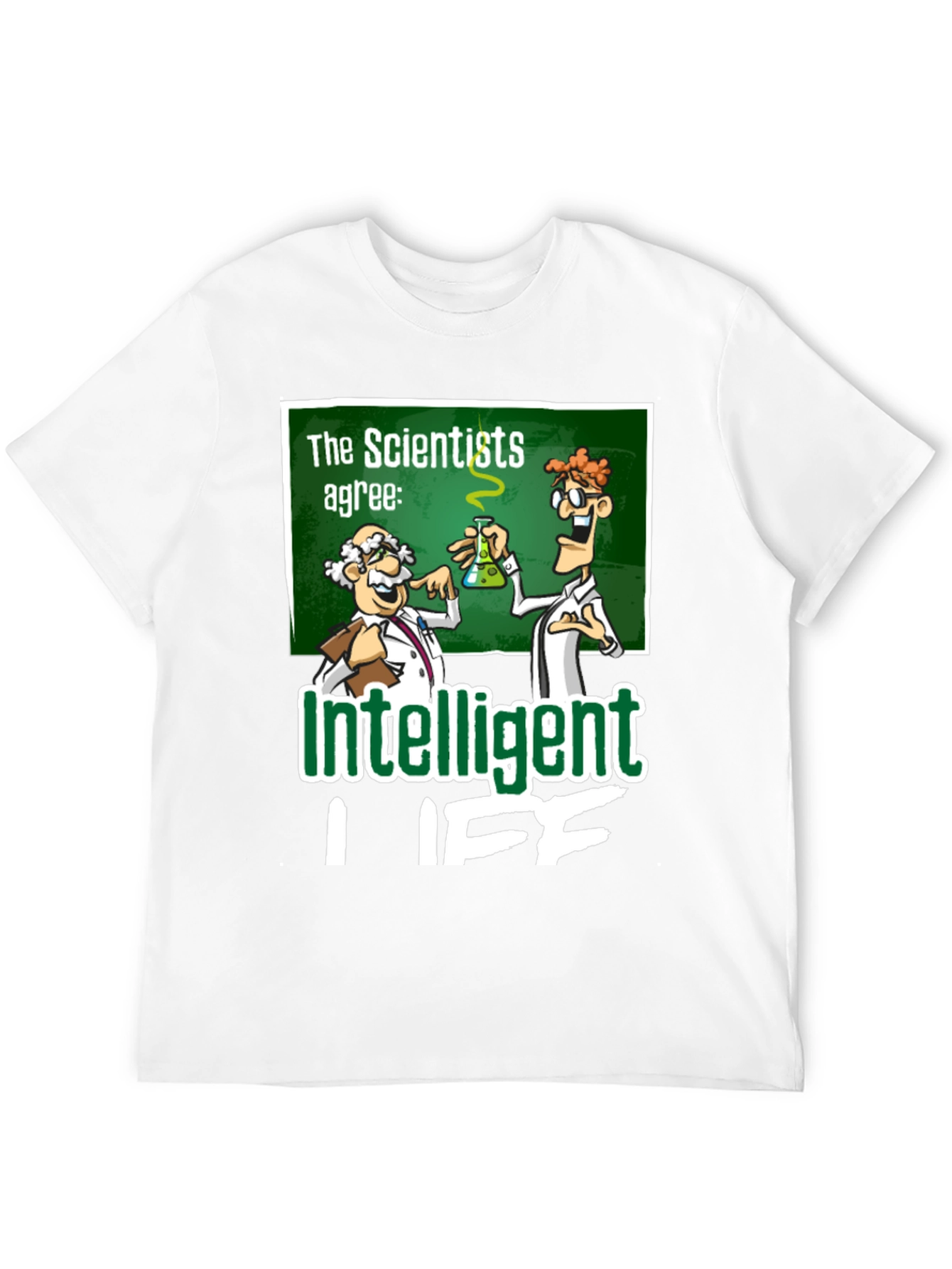 Black Intelligent Life Graphic Tee - Science Humor T-Shirt view 12