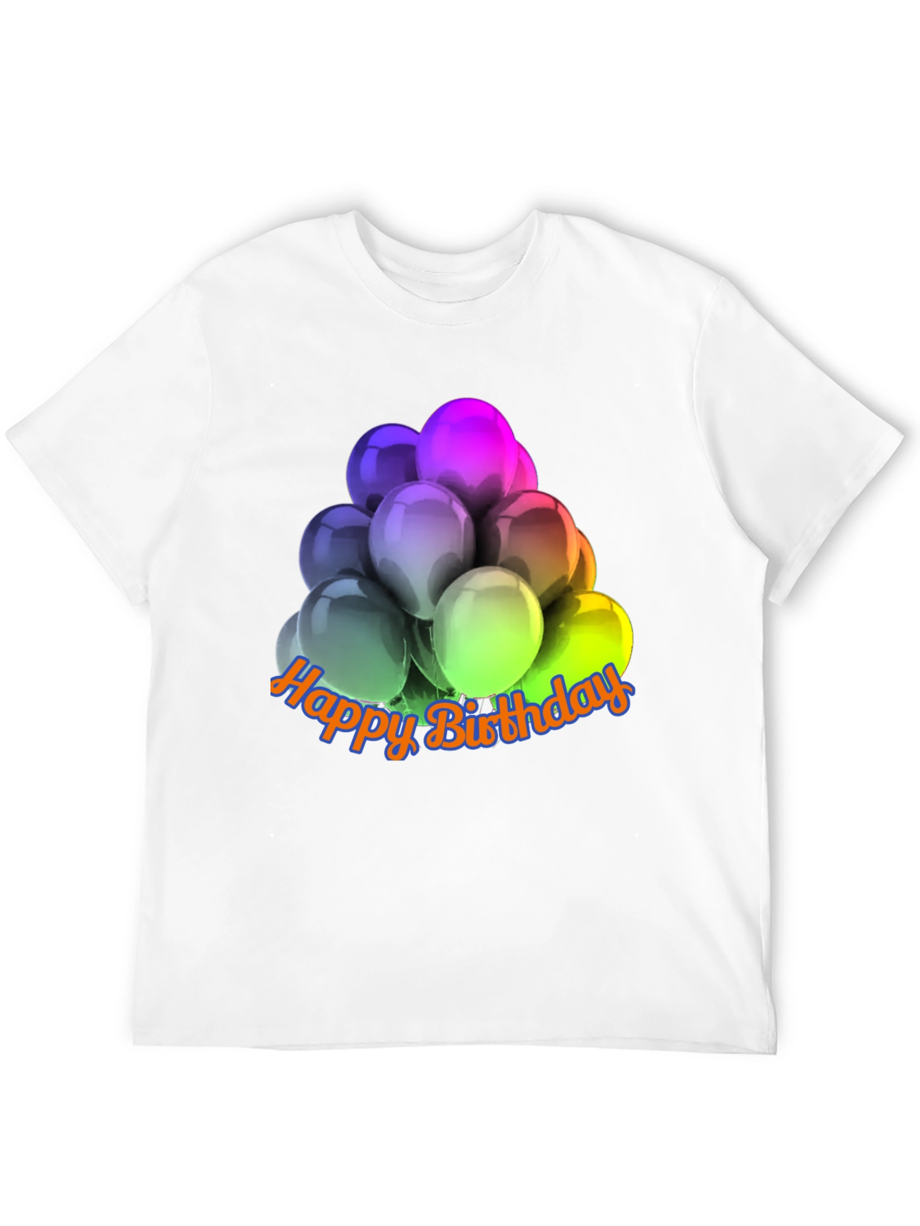 Black Happy Birthday Balloons Graphic T-Shirt view 12