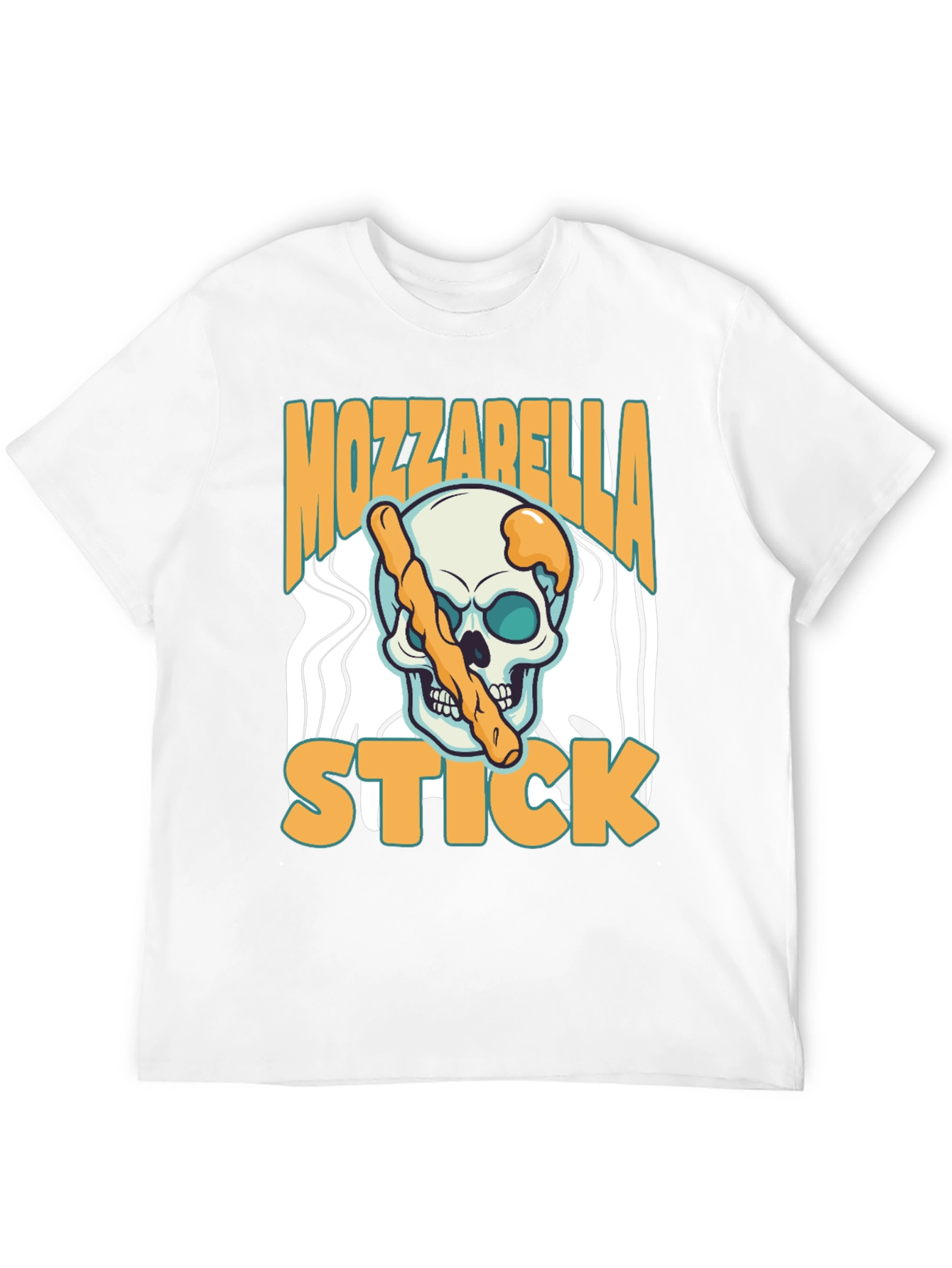 Black Mozzarella Stick Skull Graphic Tee view 12