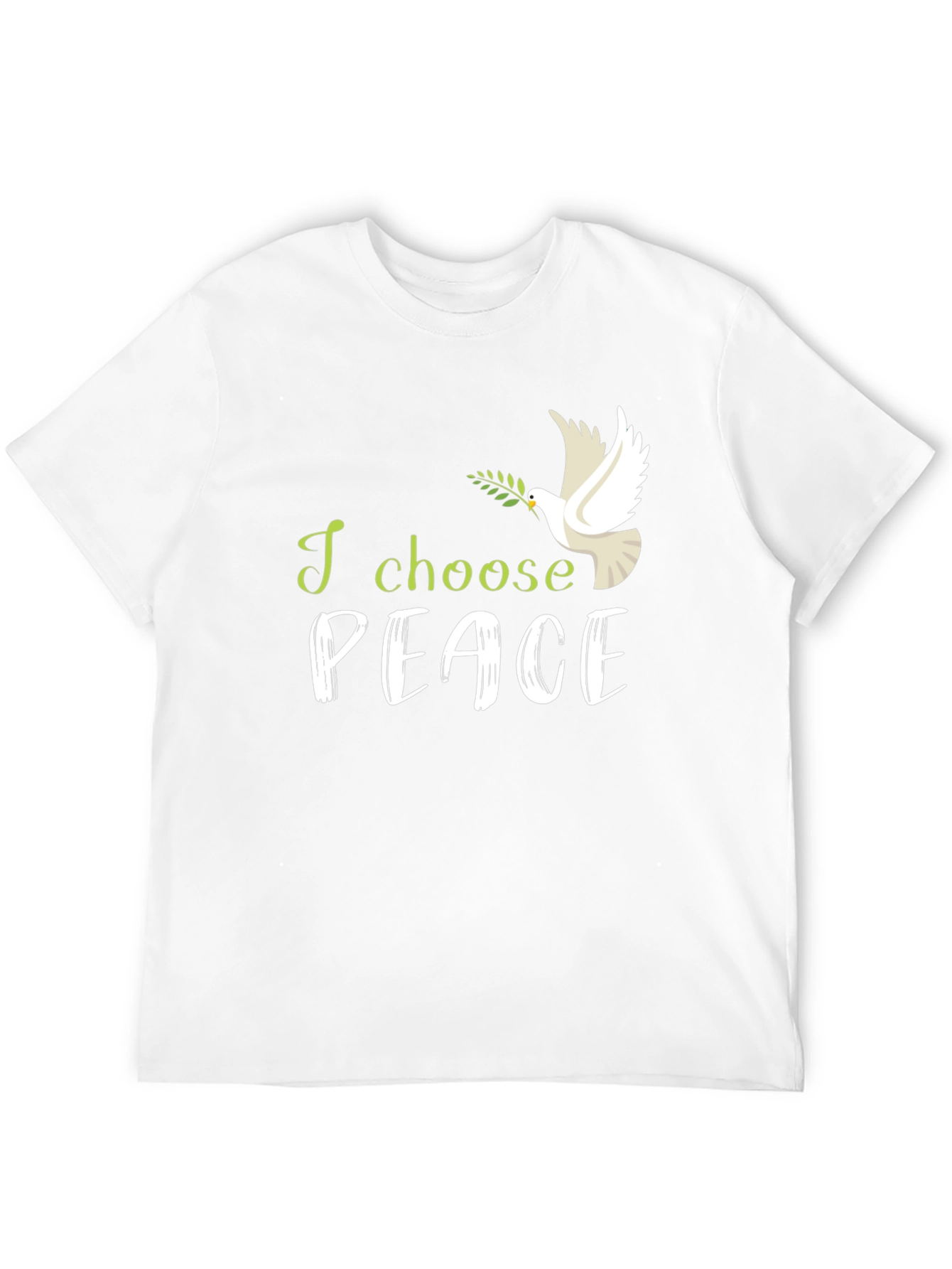Black I Choose Peace T-Shirt: Dove with Olive Branch view 12