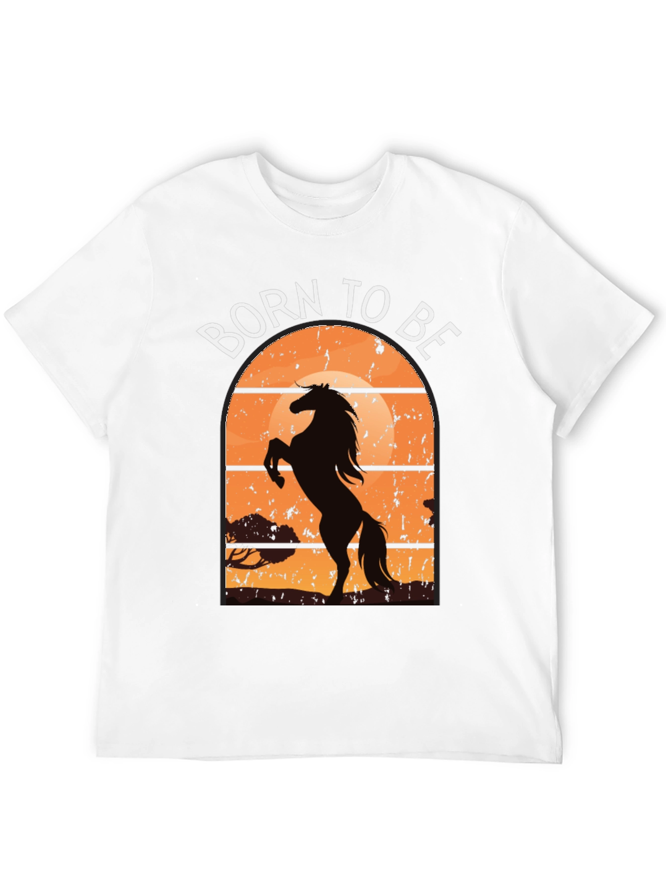 Black Born to Be Horse Silhouette Graphic Tee view 12