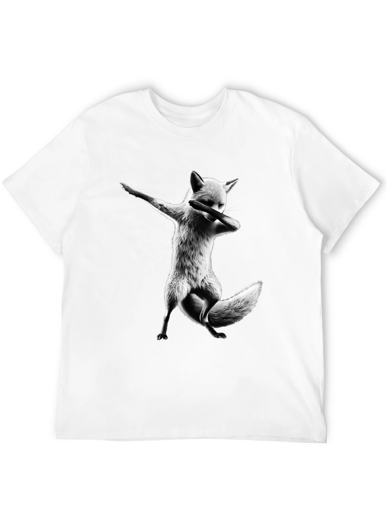 Black Dabbing Fox Graphic Tee - Black Cotton T-Shirt view 12