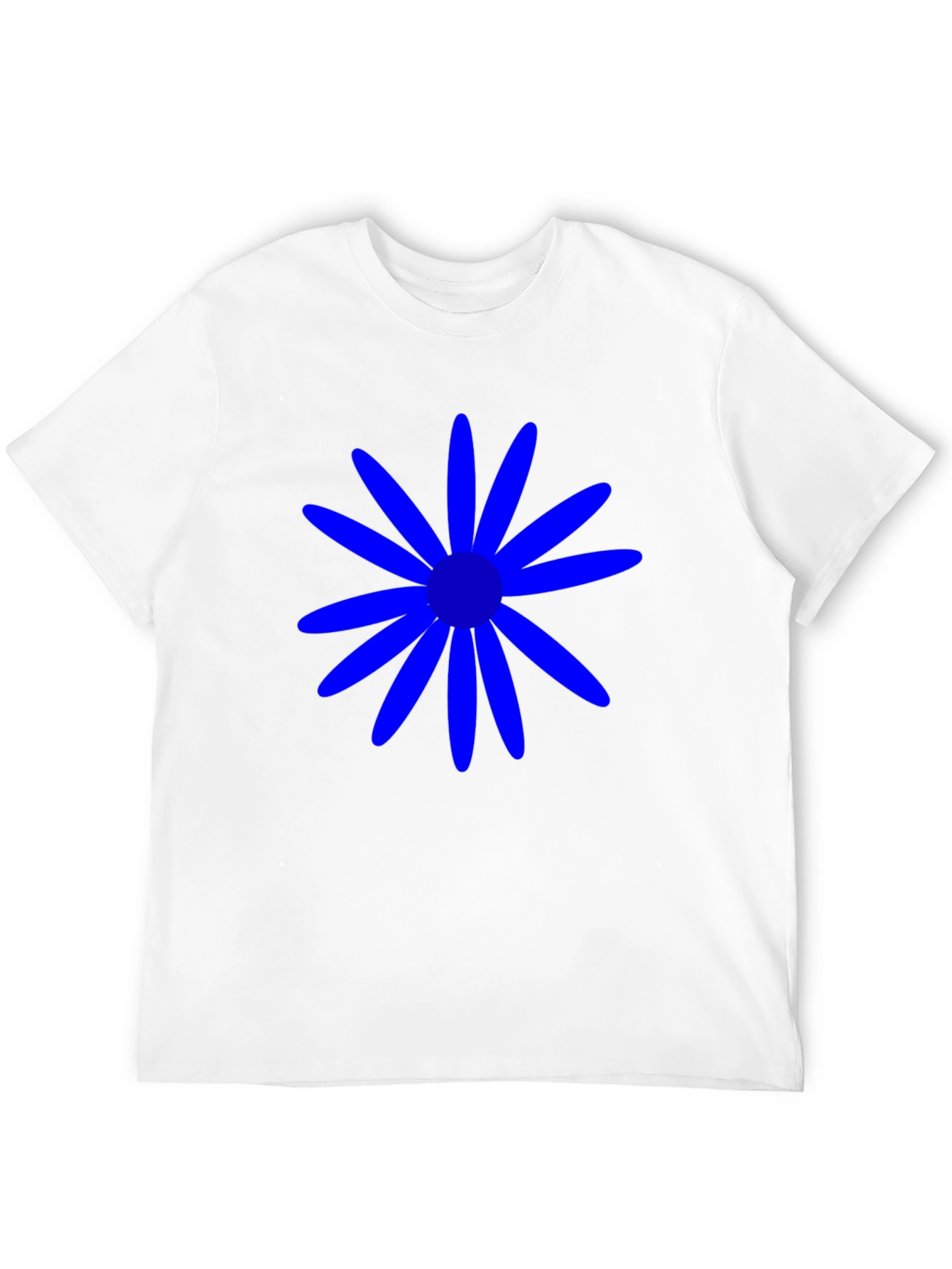 Black Blue Daisy Graphic Tee - Casual Black T-Shirt view 12