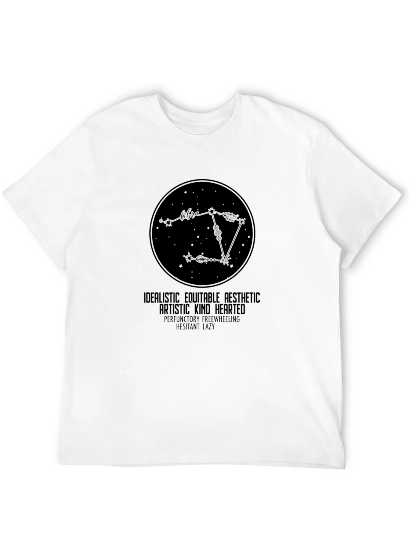 Black Libra Zodiac Sign T-Shirt - Artistic Astrological Tee view 12