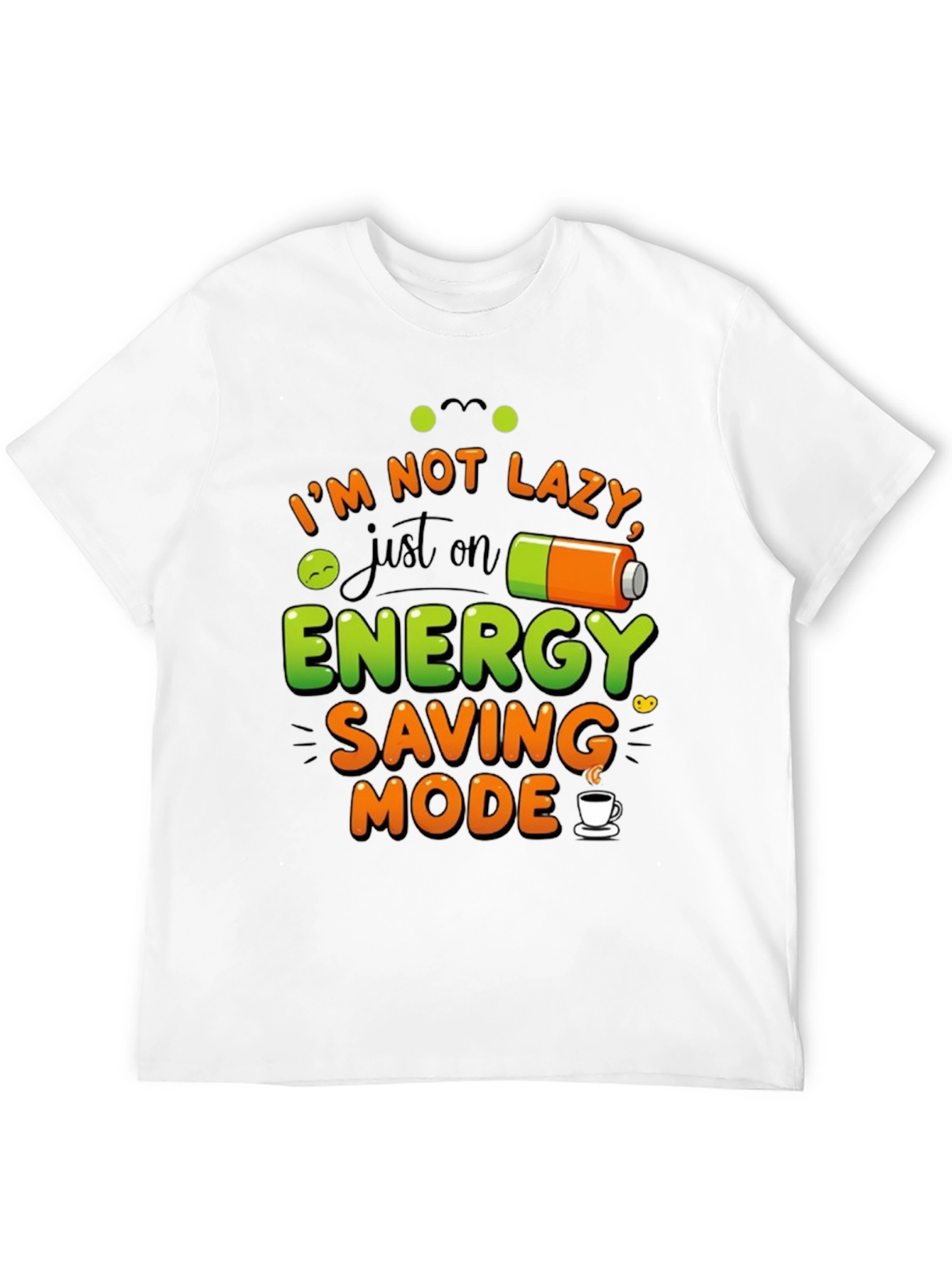 Black Energy Saving Mode Black Graphic T-Shirt view 12