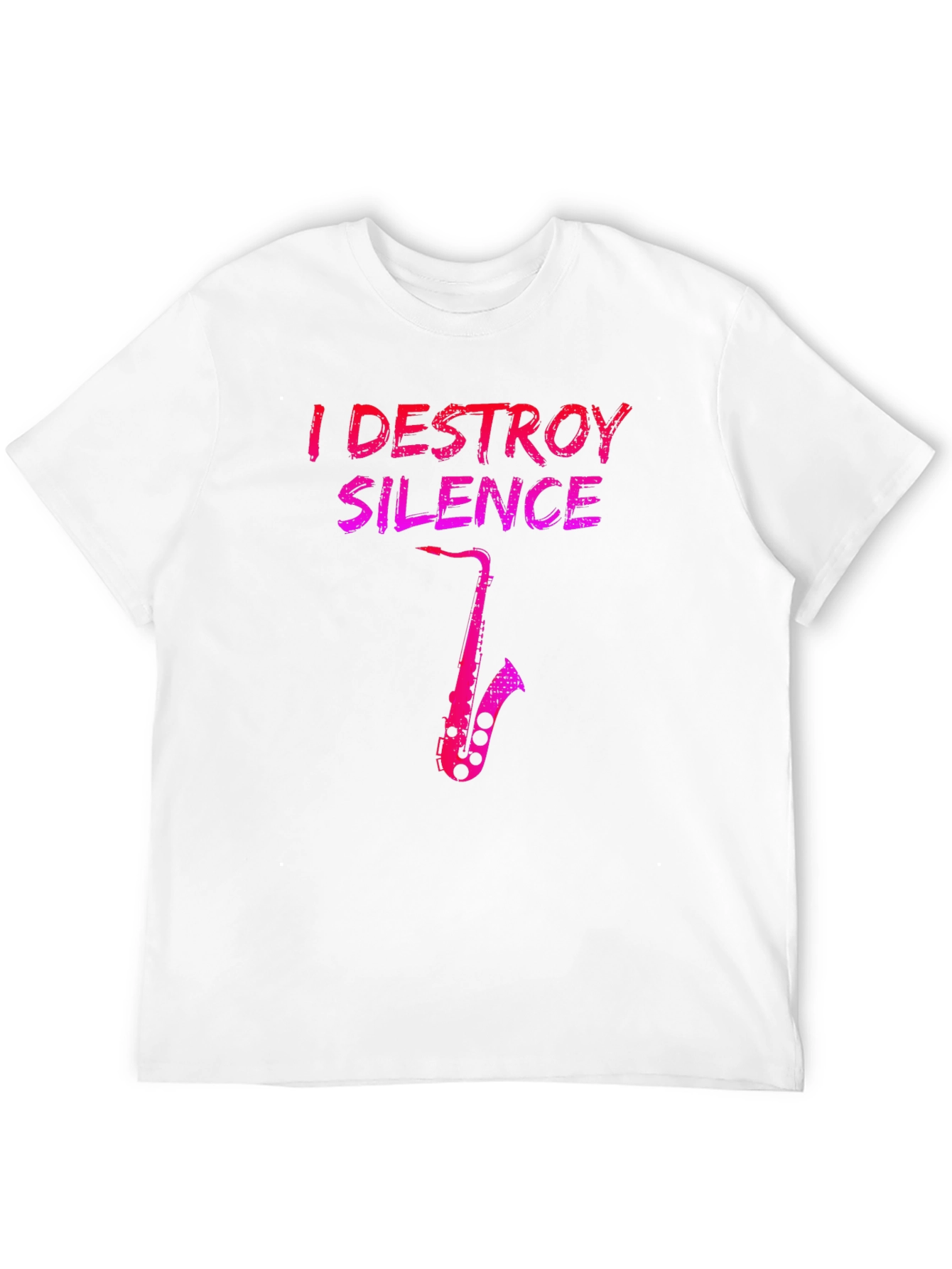 Black I Destroy Silence Saxophone Black T-Shirt view 12