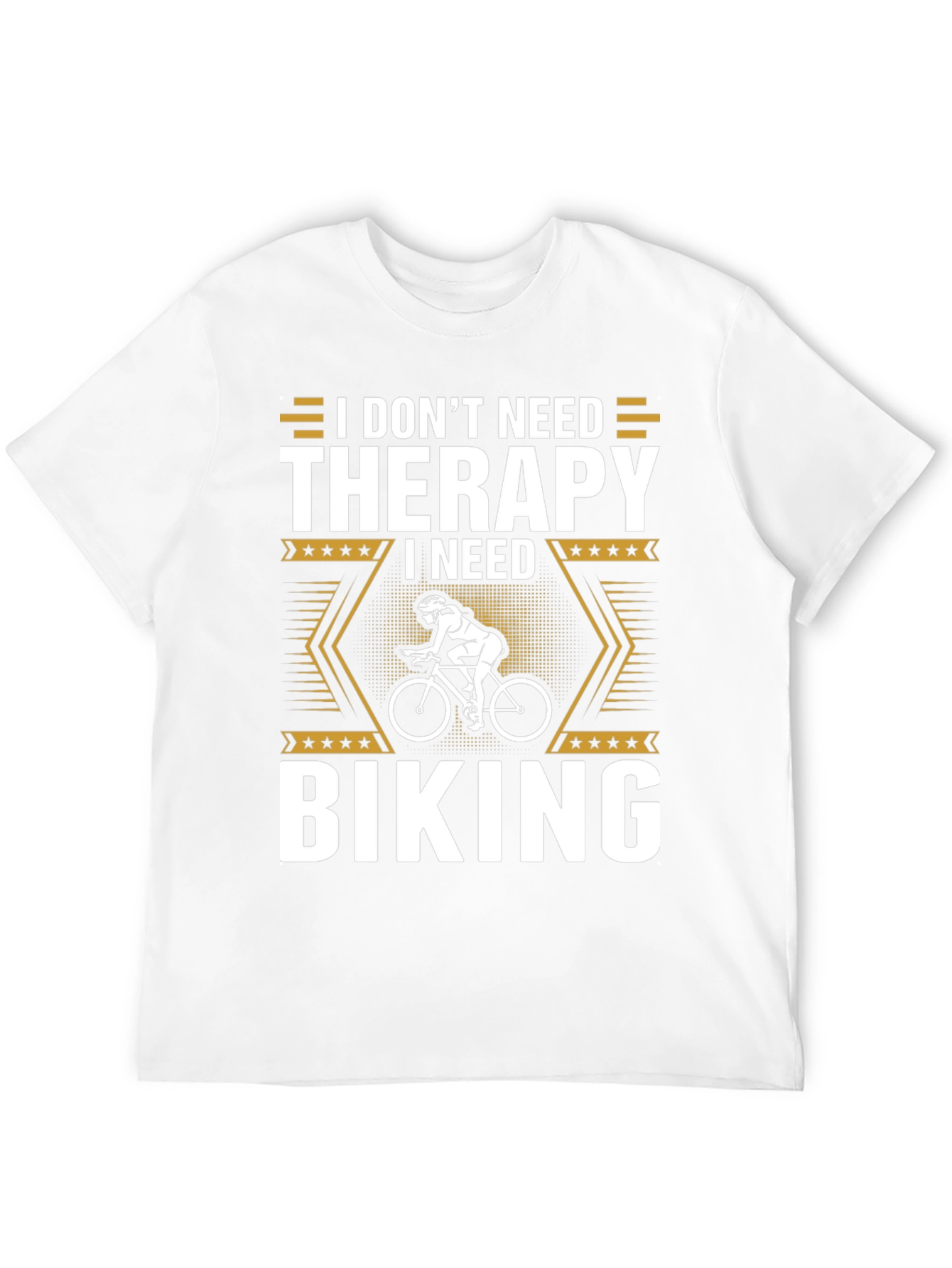 Black I Don't Need Therapy I Need Biking T-Shirt view 12