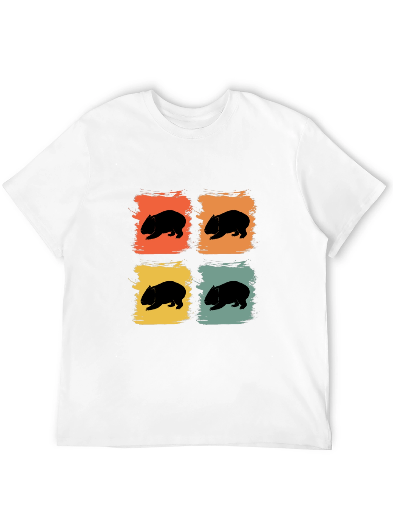 Black Wombat Retro Style T-Shirt - Unique Animal Lover Tee view 12