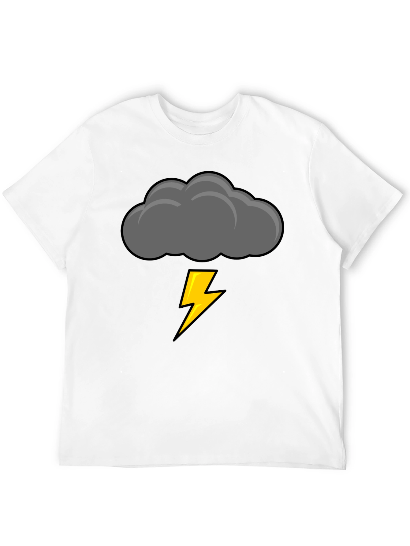 Black Storm Cloud Lightning Bolt Graphic Tee view 12
