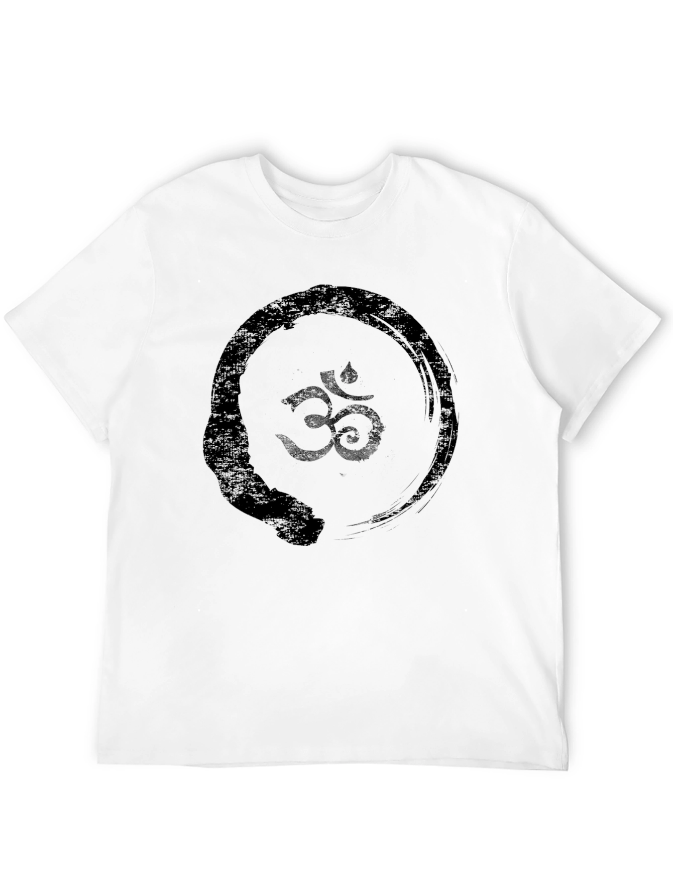 Black Om Symbol Zen Circle Black Graphic Tee view 12