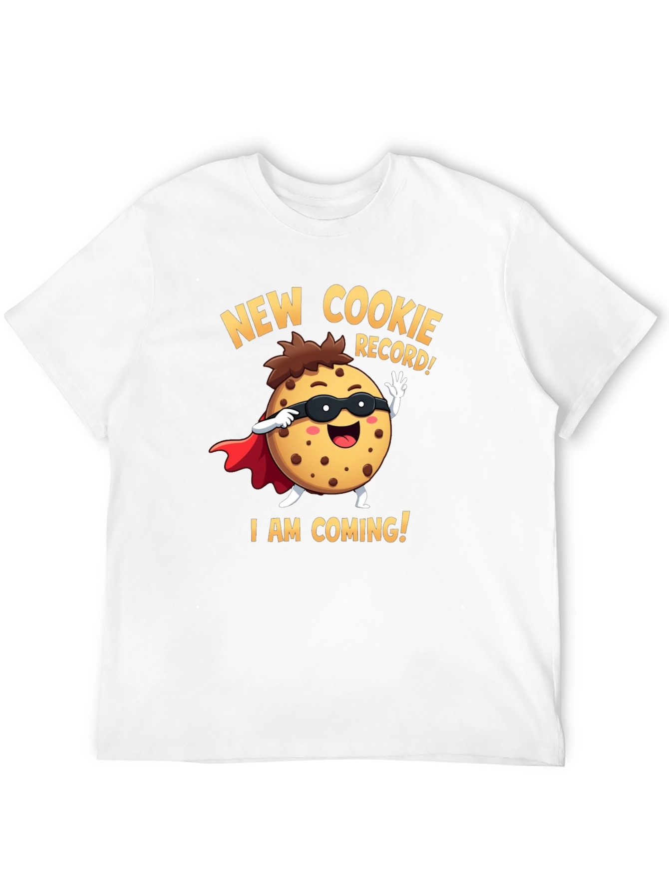 Black New Cookie Record Funny Cartoon Graphic T-Shirt view 12