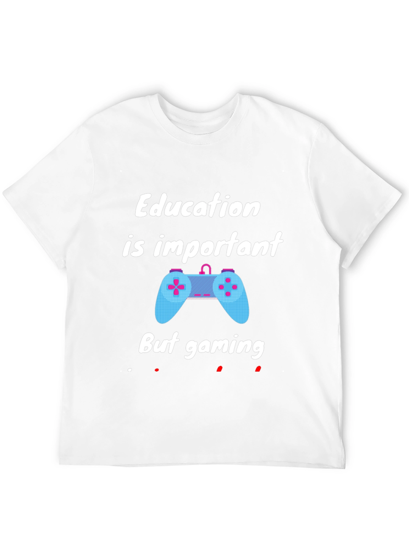 Black Education Important But Gaming T-Shirt - Black view 12